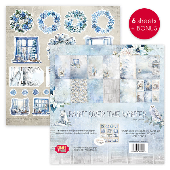 Craft and You - Paint over the winter - Paper Pack   12 x 12"