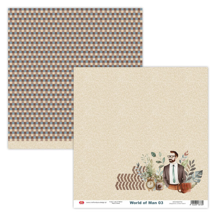 Craft and You - World of Man- Paper Pack   12 x 12"