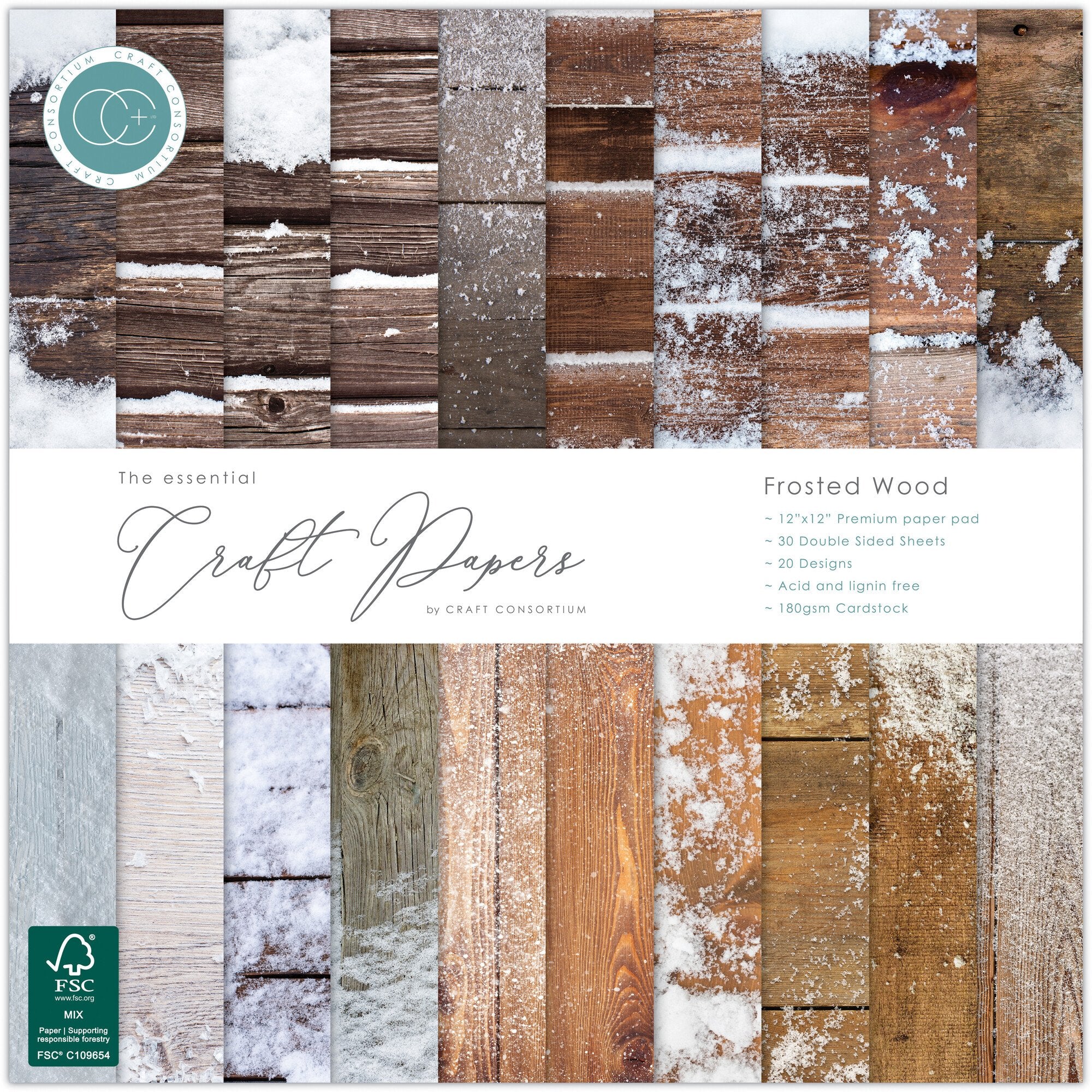 Craft Consortium - Frosted Wood - Paper Pad  12"x12"