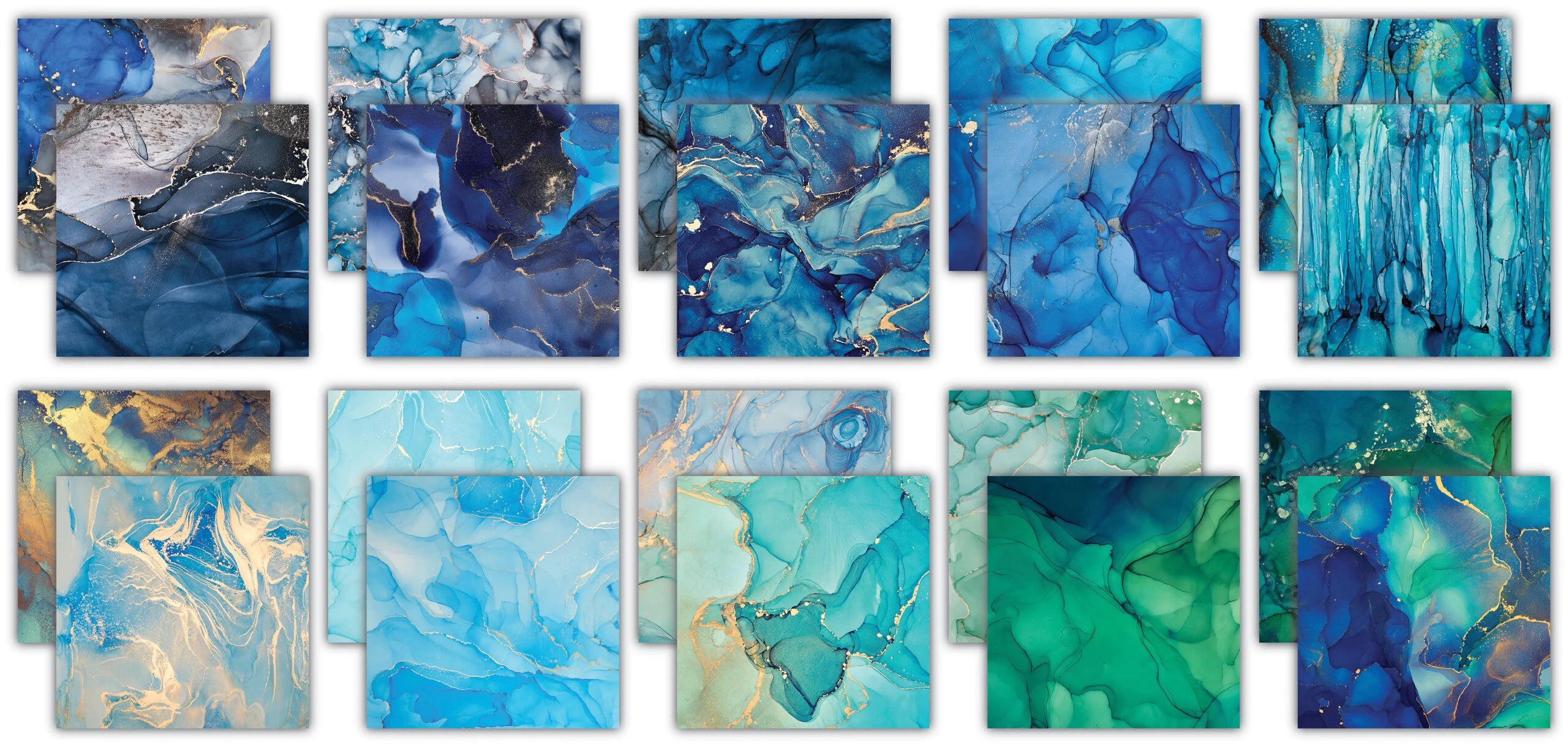 Craft Consortium - Ink Drops Ocean 2 - Paper Pad - 12"x12"