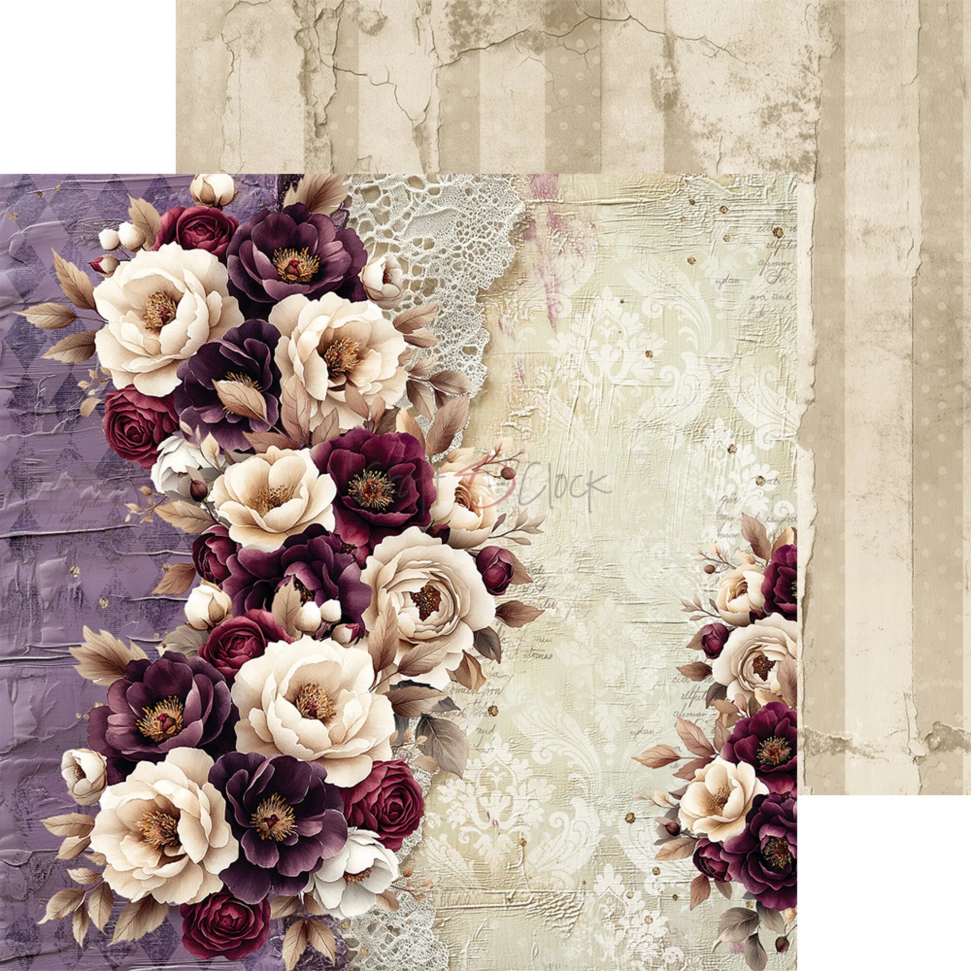 Craft O'Clock - Plum & Caramel - Paper Pad - 8x8"