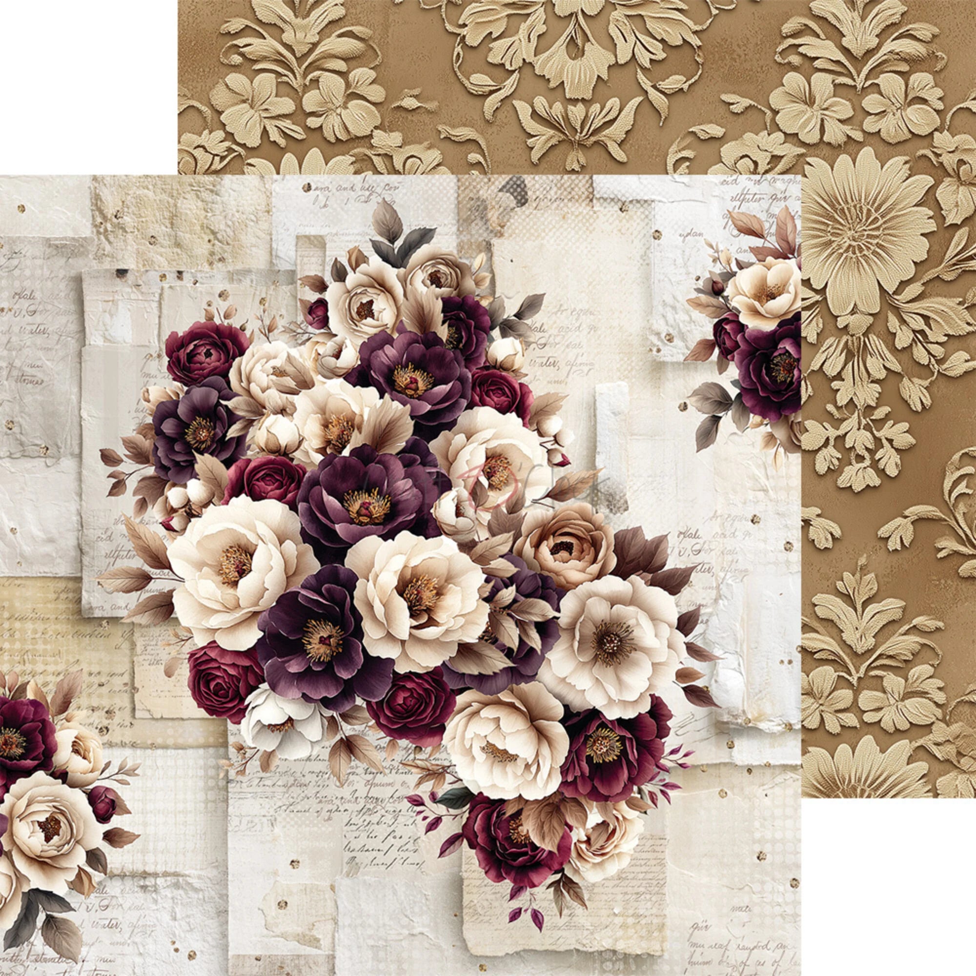 Craft O'Clock - Plum & Caramel - Paper Pad - 8x8"