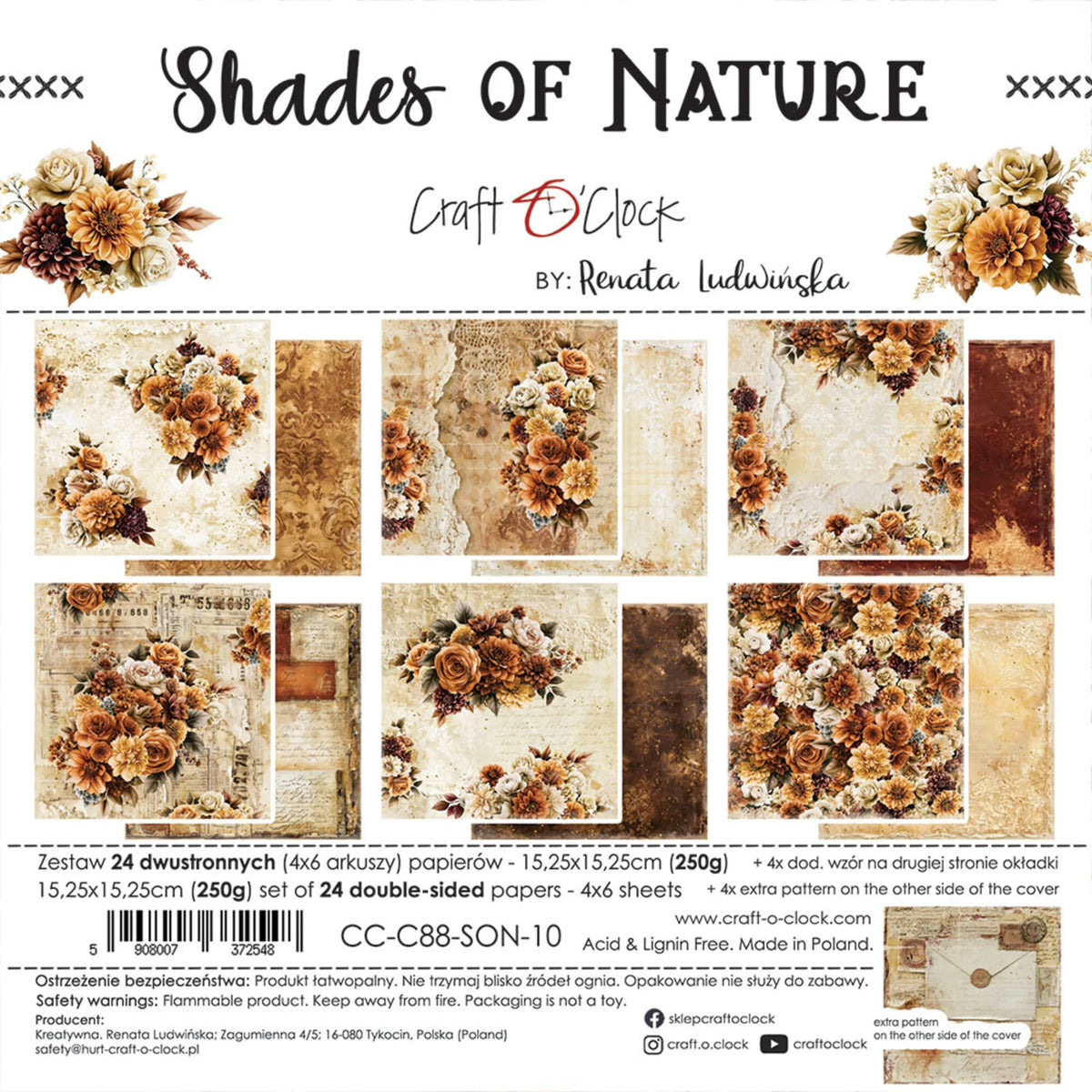 Craft O'Clock - Shades Of Nature- Paper Pad - 6x6"