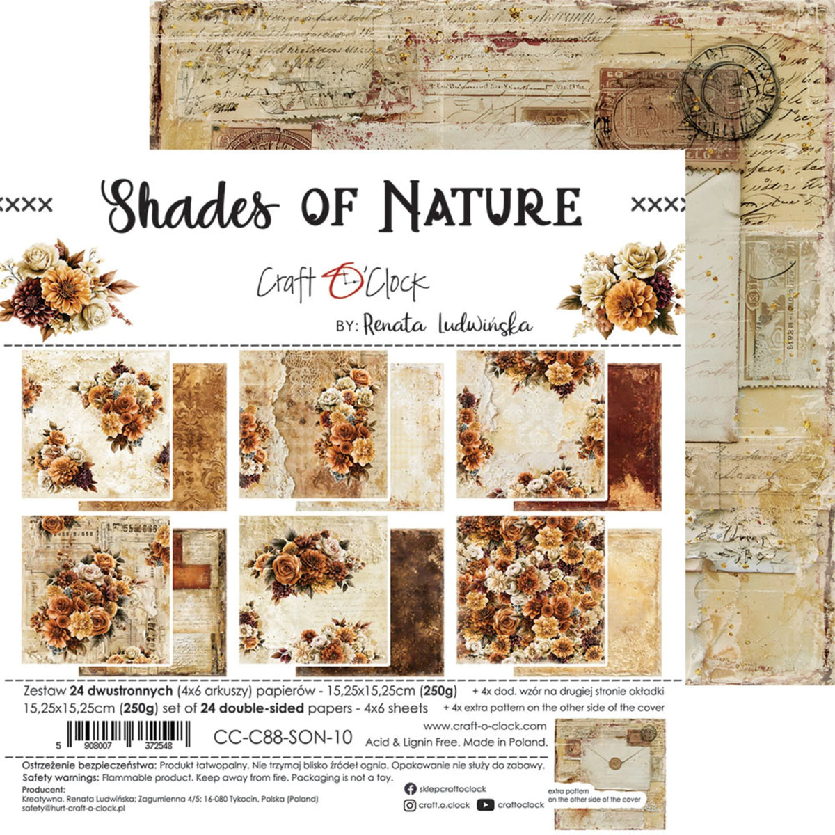 Craft O'Clock - Shades Of Nature- Paper Pad - 6x6"