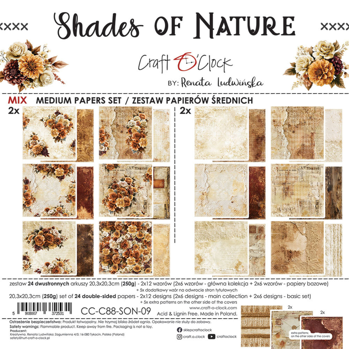 Craft O'Clock - Shades Of Nature - Extras Set - MIX - 8x8"