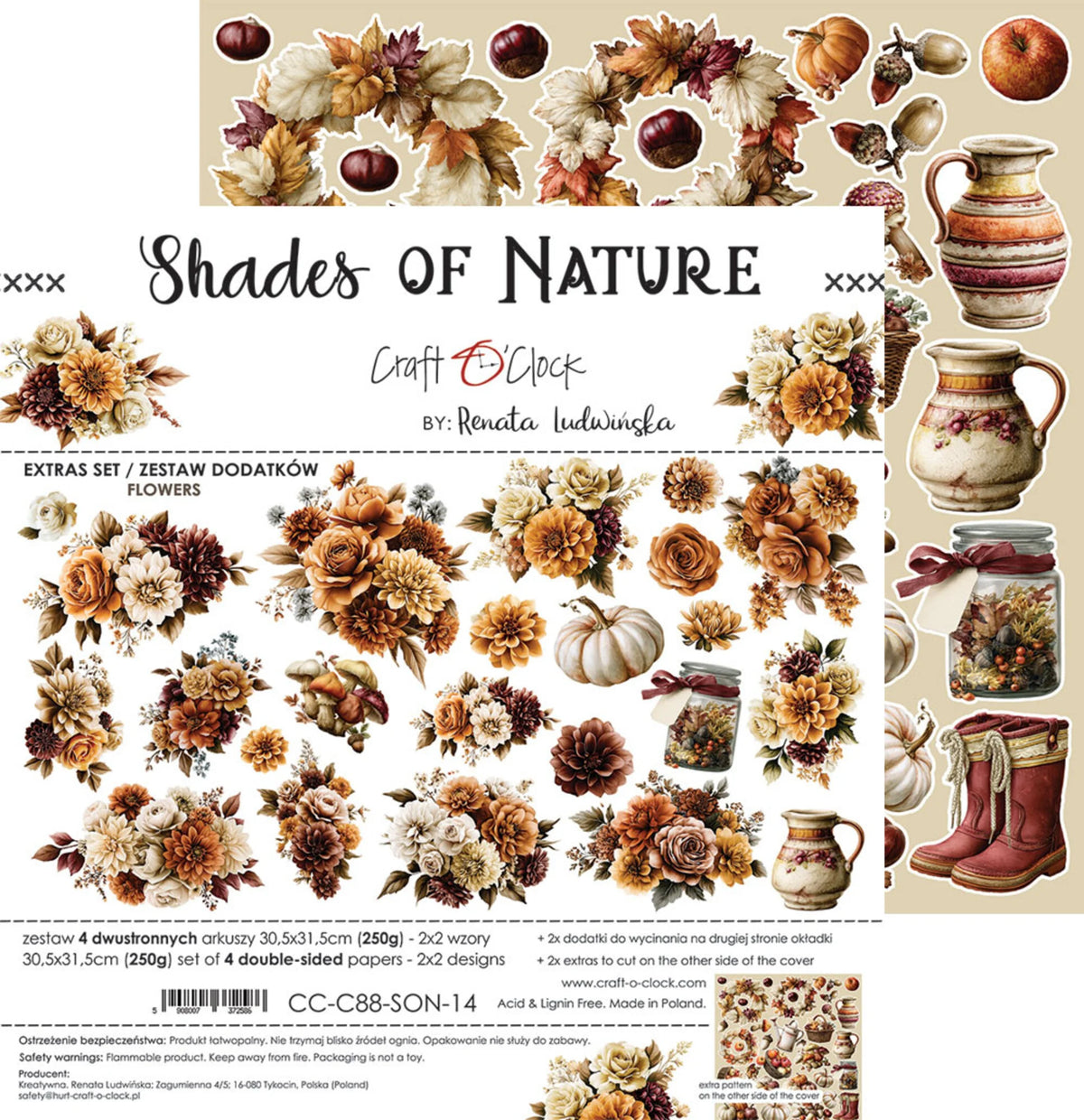 Craft O'Clock - Shades Of Nature - Flowers Extras Set - 12x12"