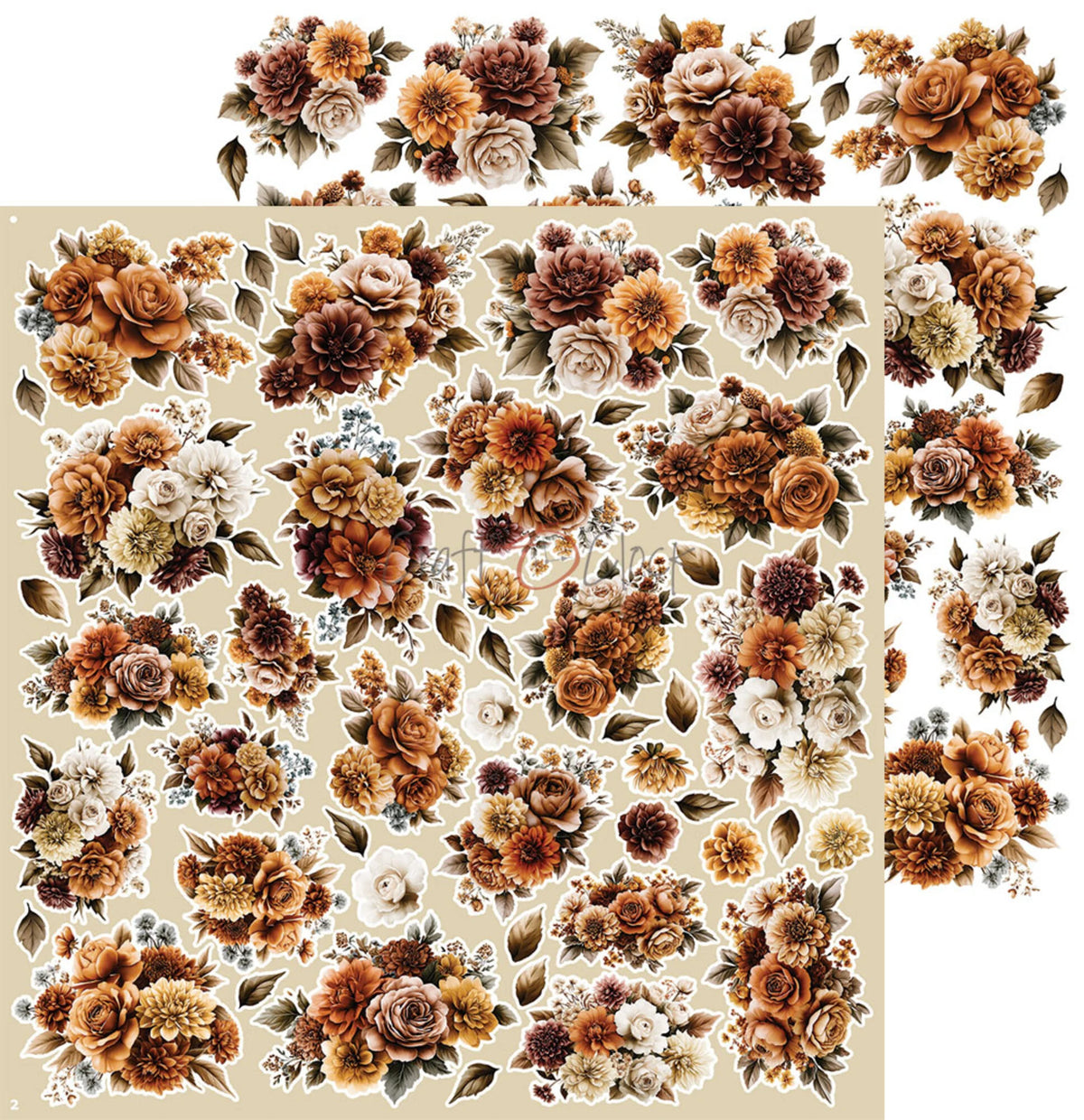 Craft O'Clock - Shades Of Nature - Flowers Extras Set - 12x12"