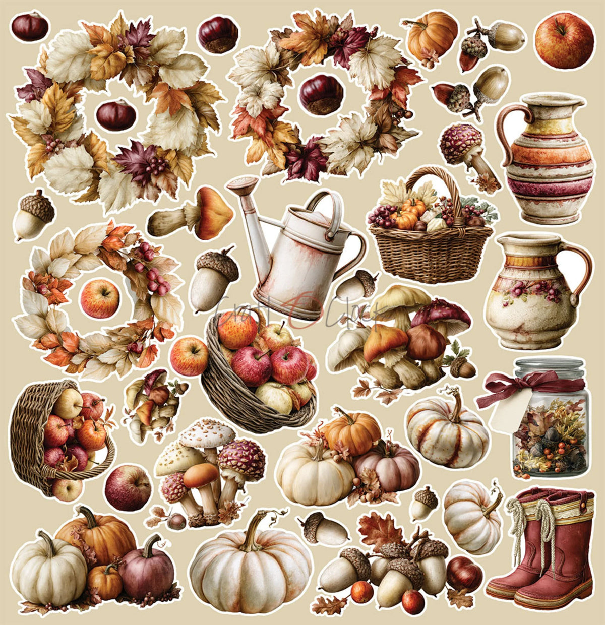 Craft O'Clock - Shades Of Nature - Flowers Extras Set - 12x12"