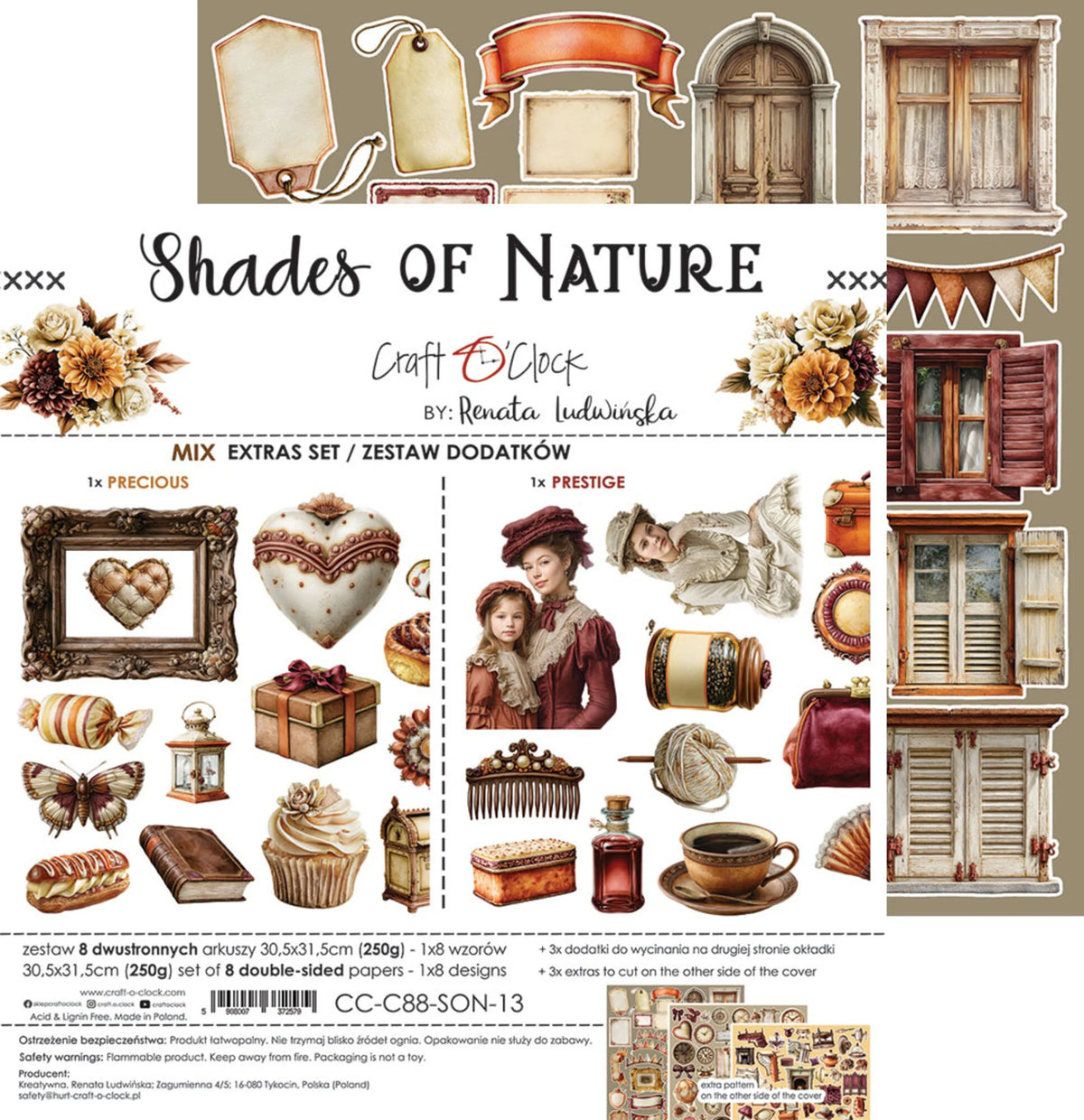 Craft O'Clock - Shades Of Nature - Extras Set Mix - 12x12"