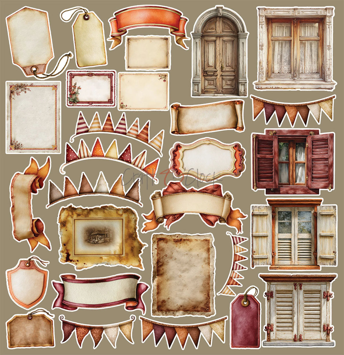 Craft O'Clock - Shades Of Nature - Extras Set Mix - 12x12"