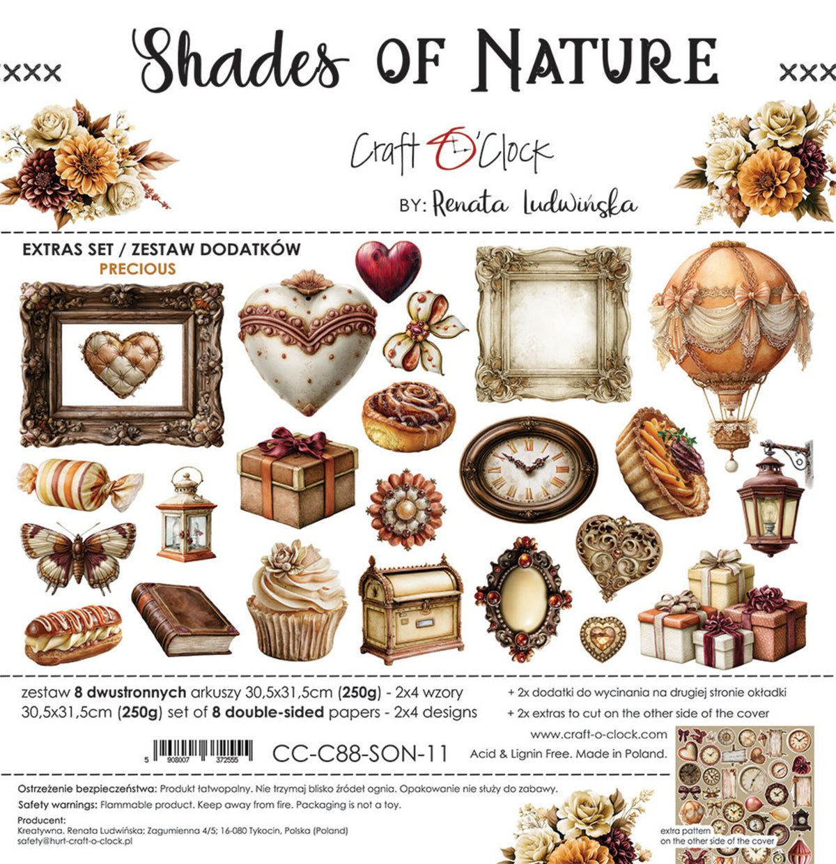 Craft O'Clock -Shades Of Nature - Precious  Extras Set - 12x12"
