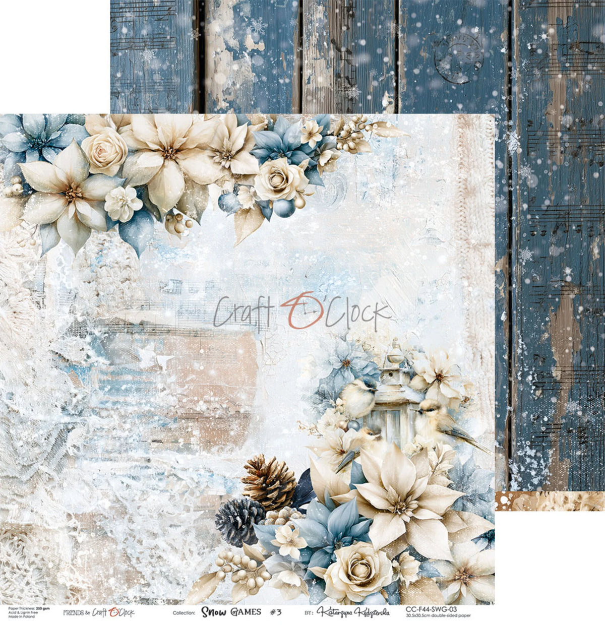 Craft O'Clock - Snow Games - Paper Pack - 12 x 12"