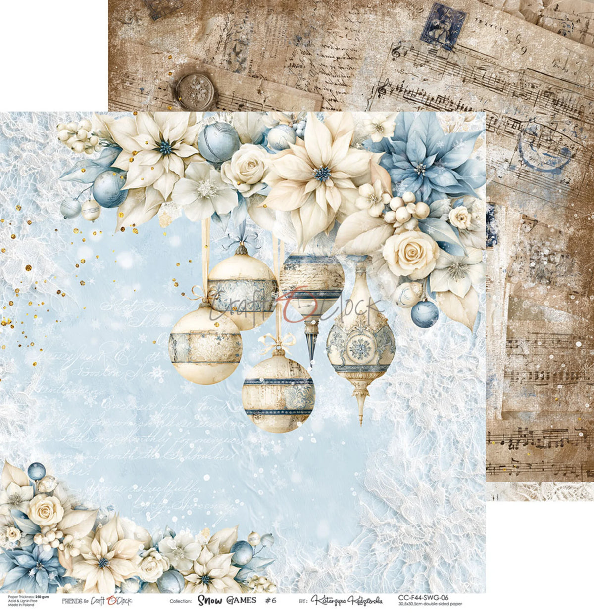 Craft O'Clock - Snow Games - Paper Pack - 12 x 12"