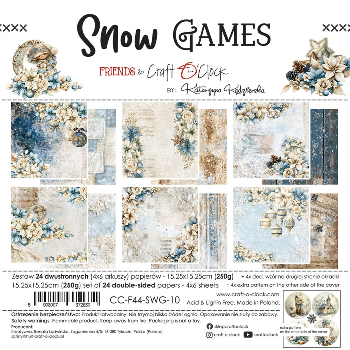 Craft O'Clock - Snow Games - Paper Pad - 6x6"