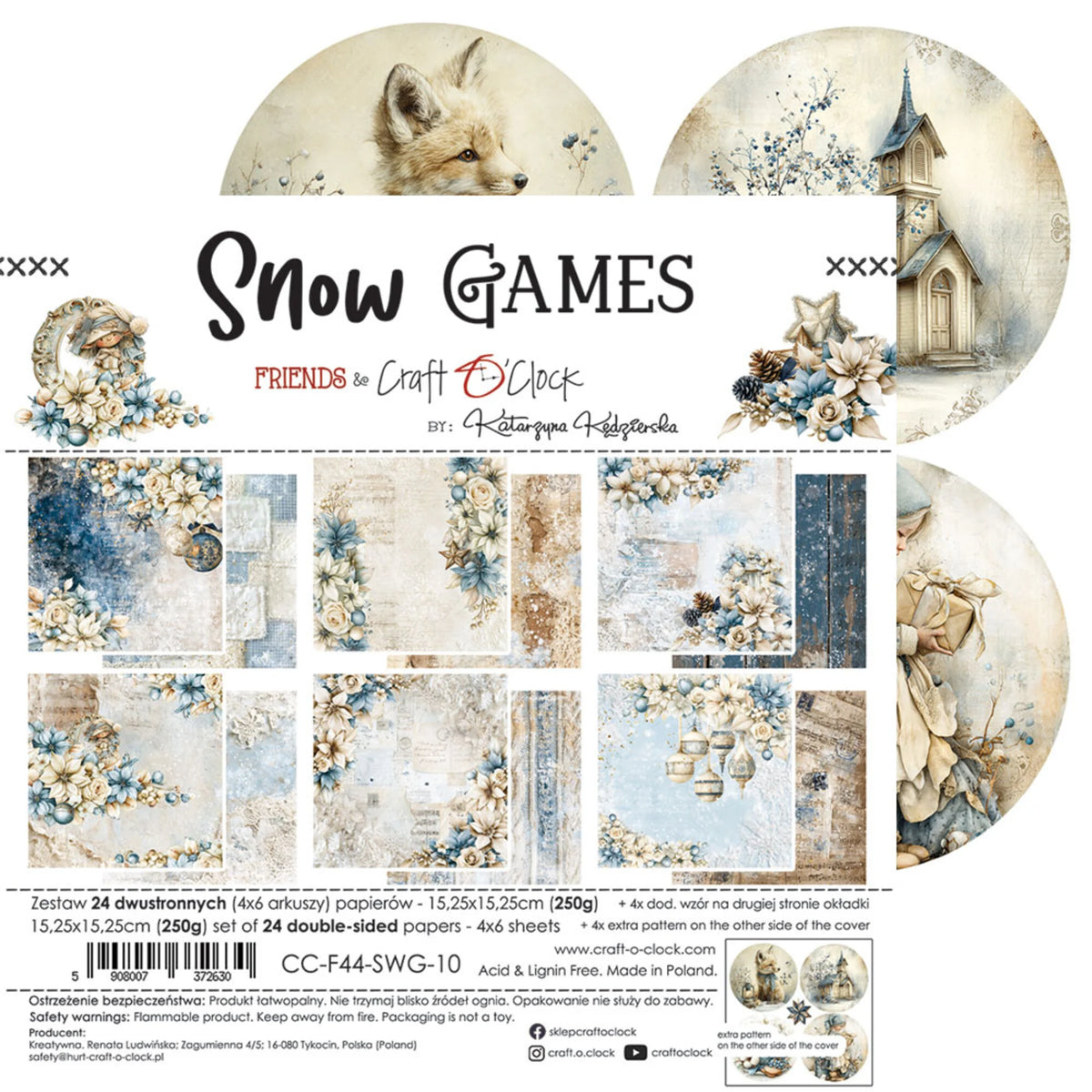 Craft O'Clock - Snow Games - Paper Pad - 6x6"