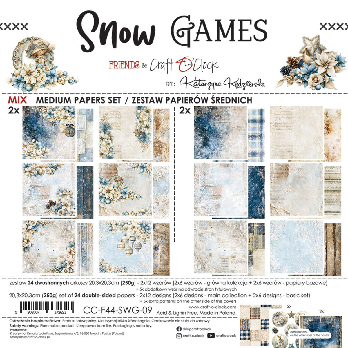 Craft O'Clock - Snow Games - Extras Set - MIX - 8x8"