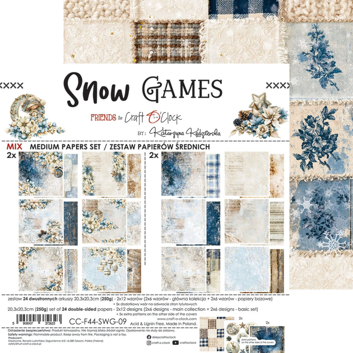 Craft O'Clock - Snow Games - Extras Set - MIX - 8x8"