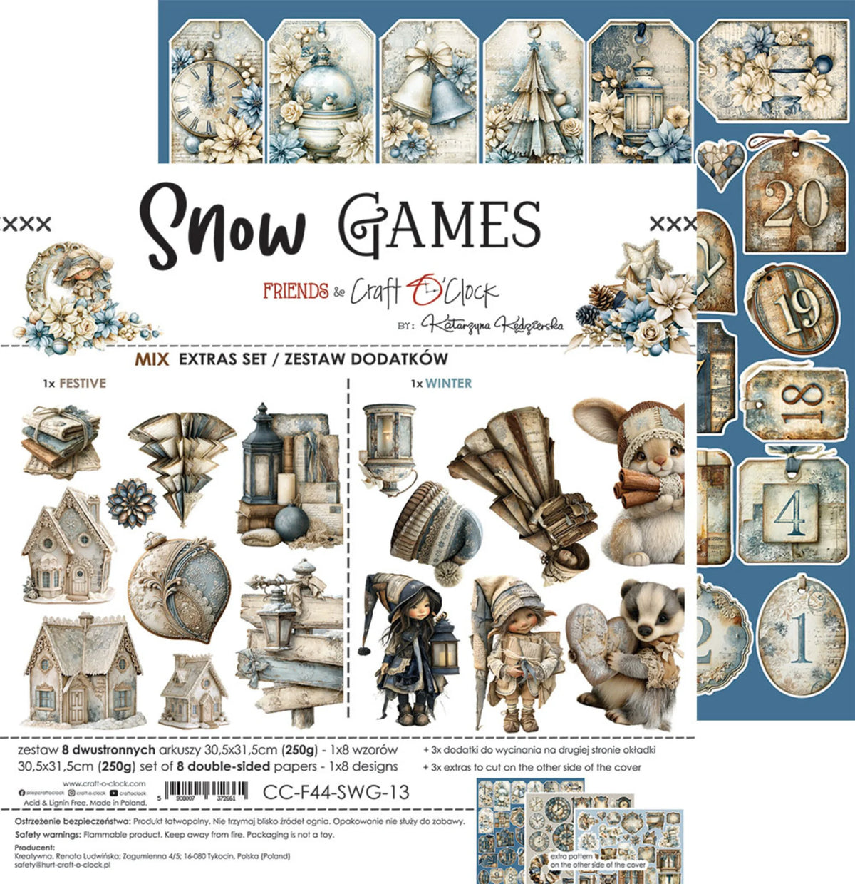 Craft O'Clock - Snow Games - Extras Set Mix - 12x12"
