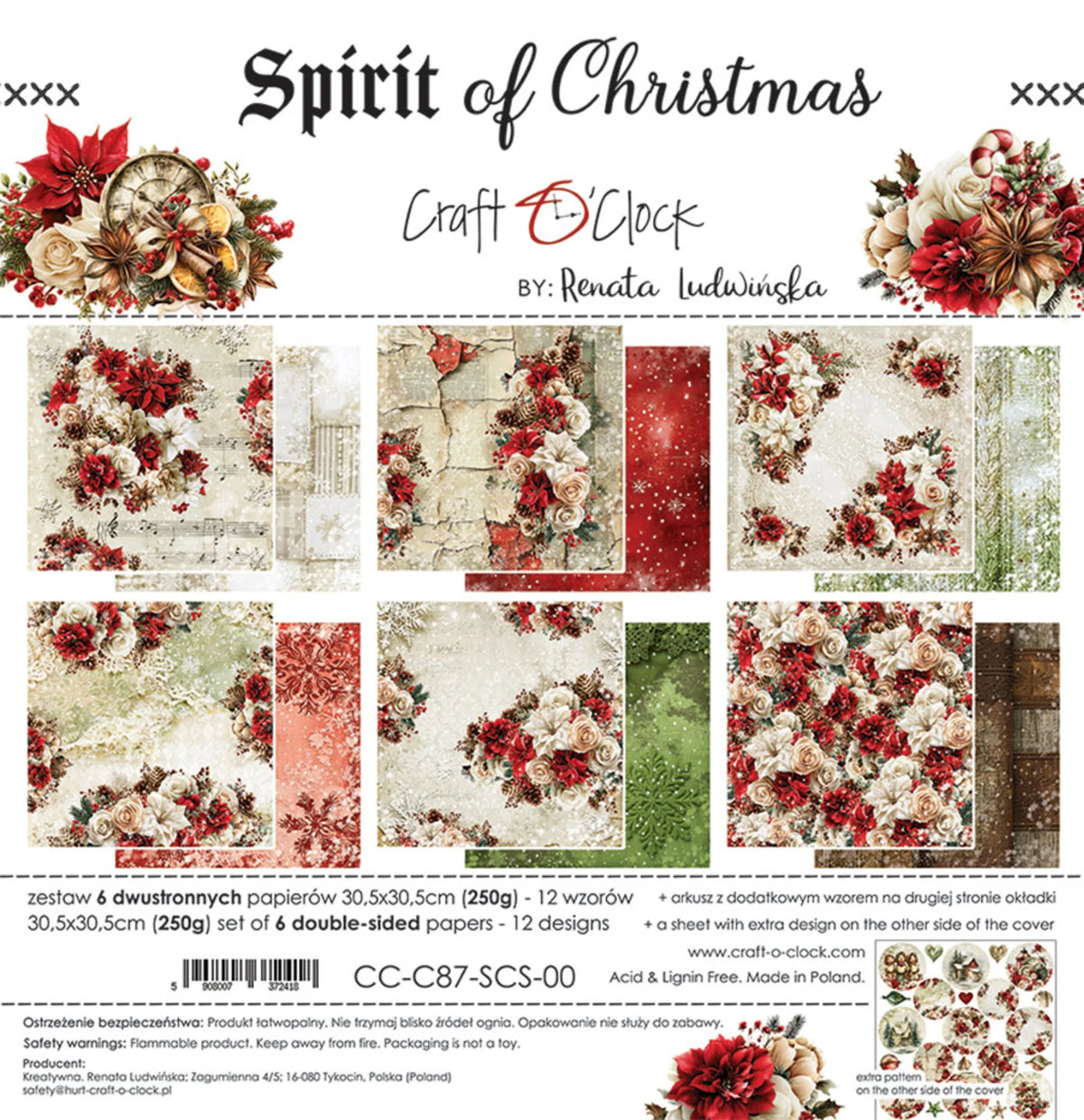Craft O'Clock - Spirit Of Christmas - Paper Pack - 12 x 12"