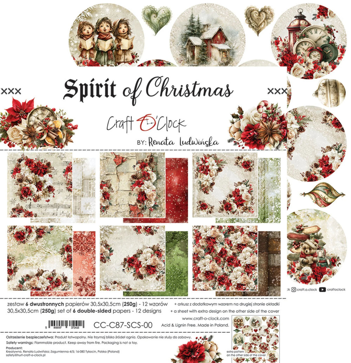 Craft O'Clock - Spirit Of Christmas - Paper Pack - 12 x 12"