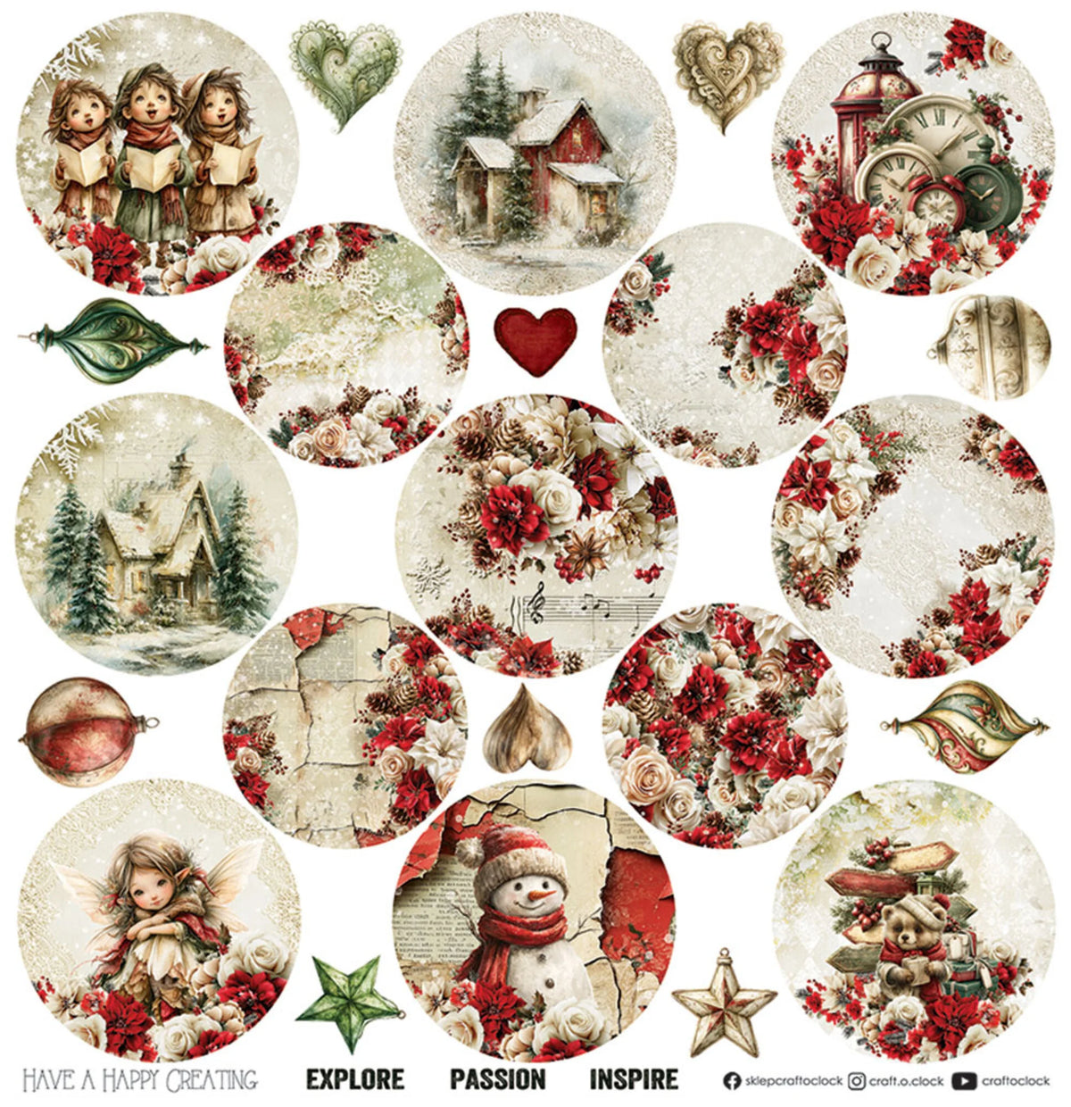 Craft O'Clock - Spirit Of Christmas - Paper Pack - 12 x 12"