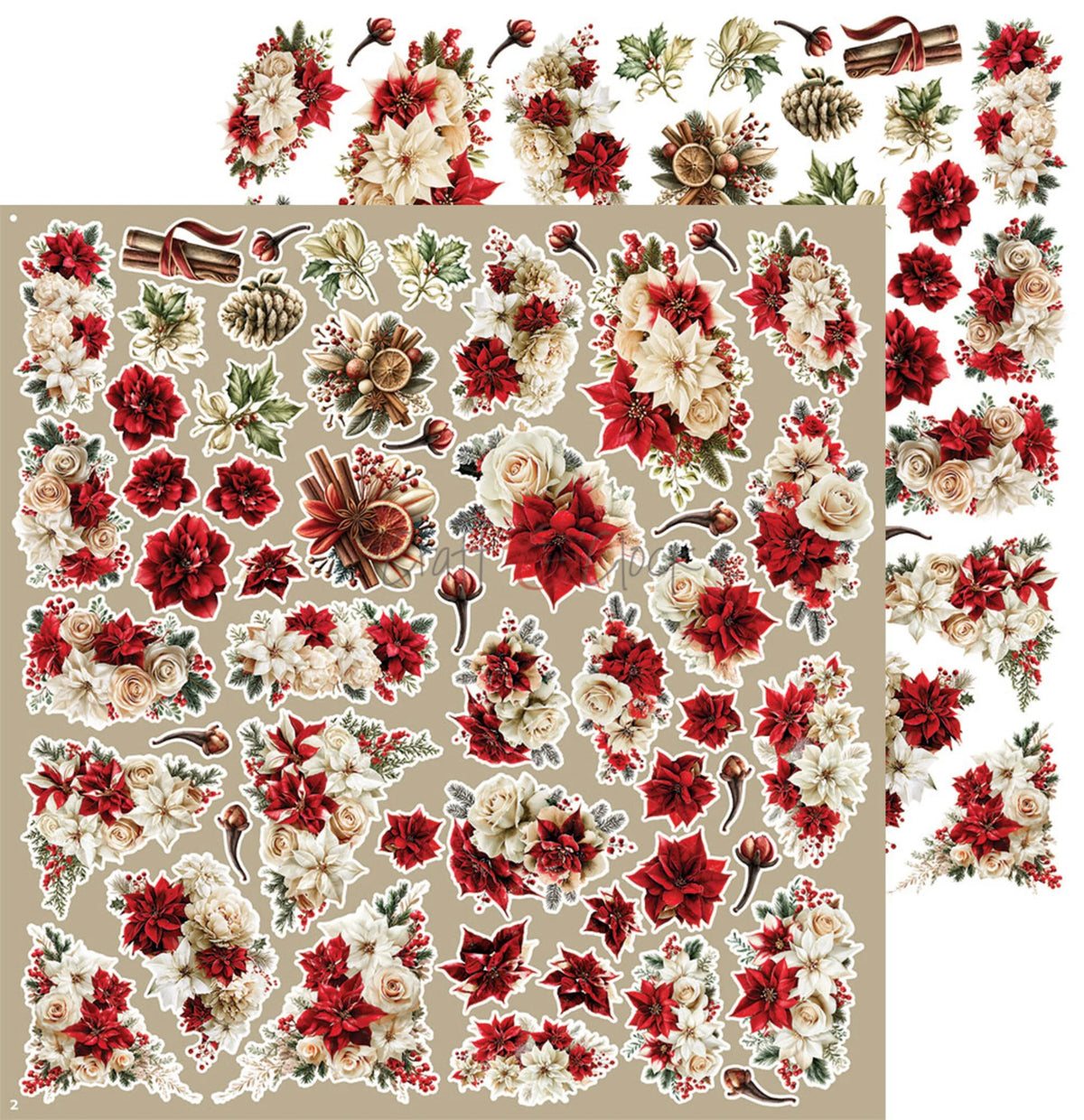 Craft O'Clock - Spirit Of Christmas - Flowers Extras Set - 12x12"