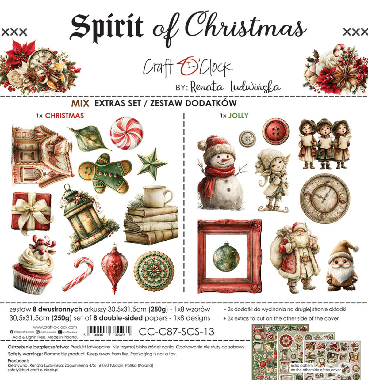 Craft O'Clock - Spirit Of Christmas - Extras Set Mix - 12x12"