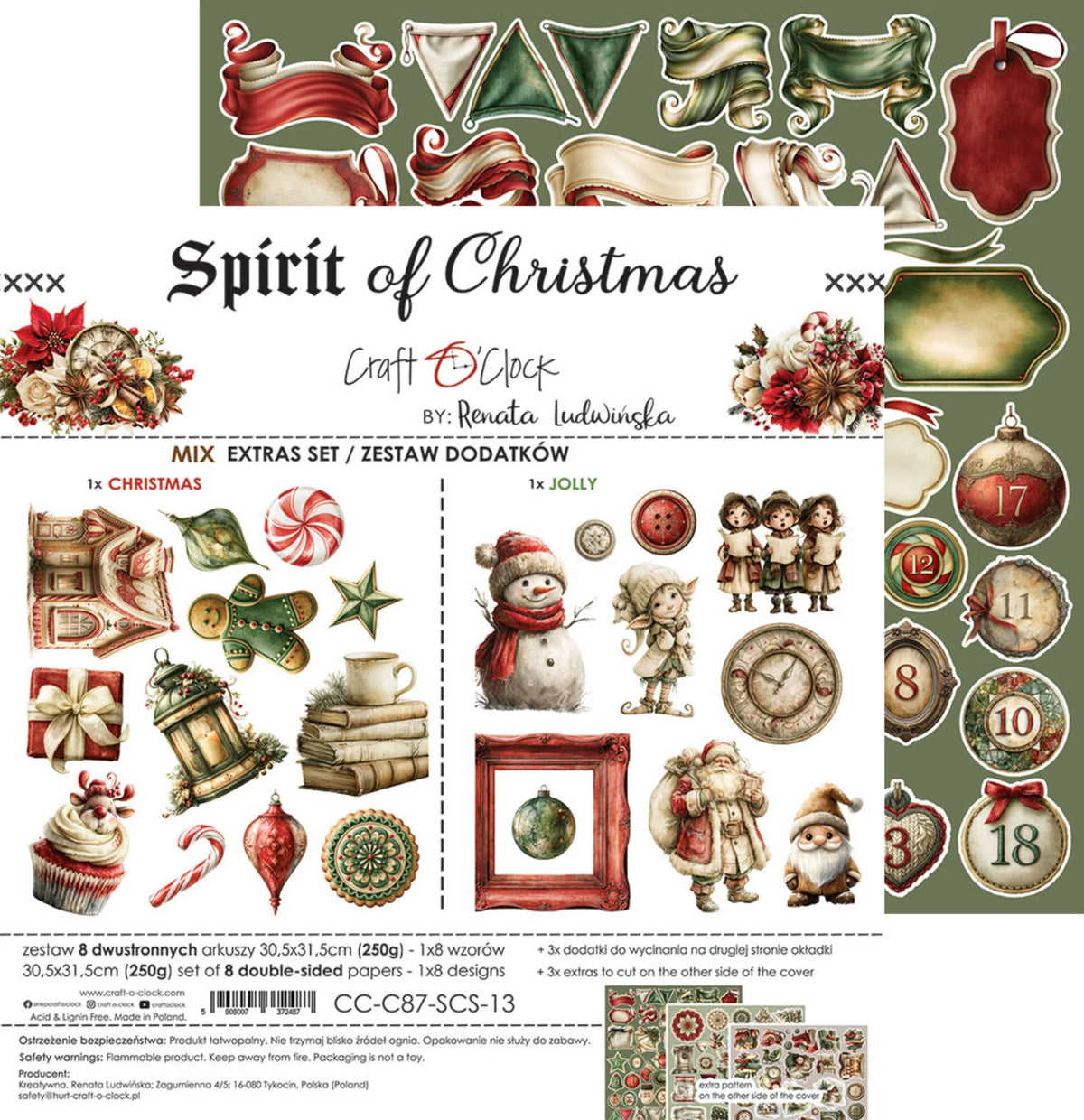 Craft O'Clock - Spirit Of Christmas - Extras Set Mix - 12x12"