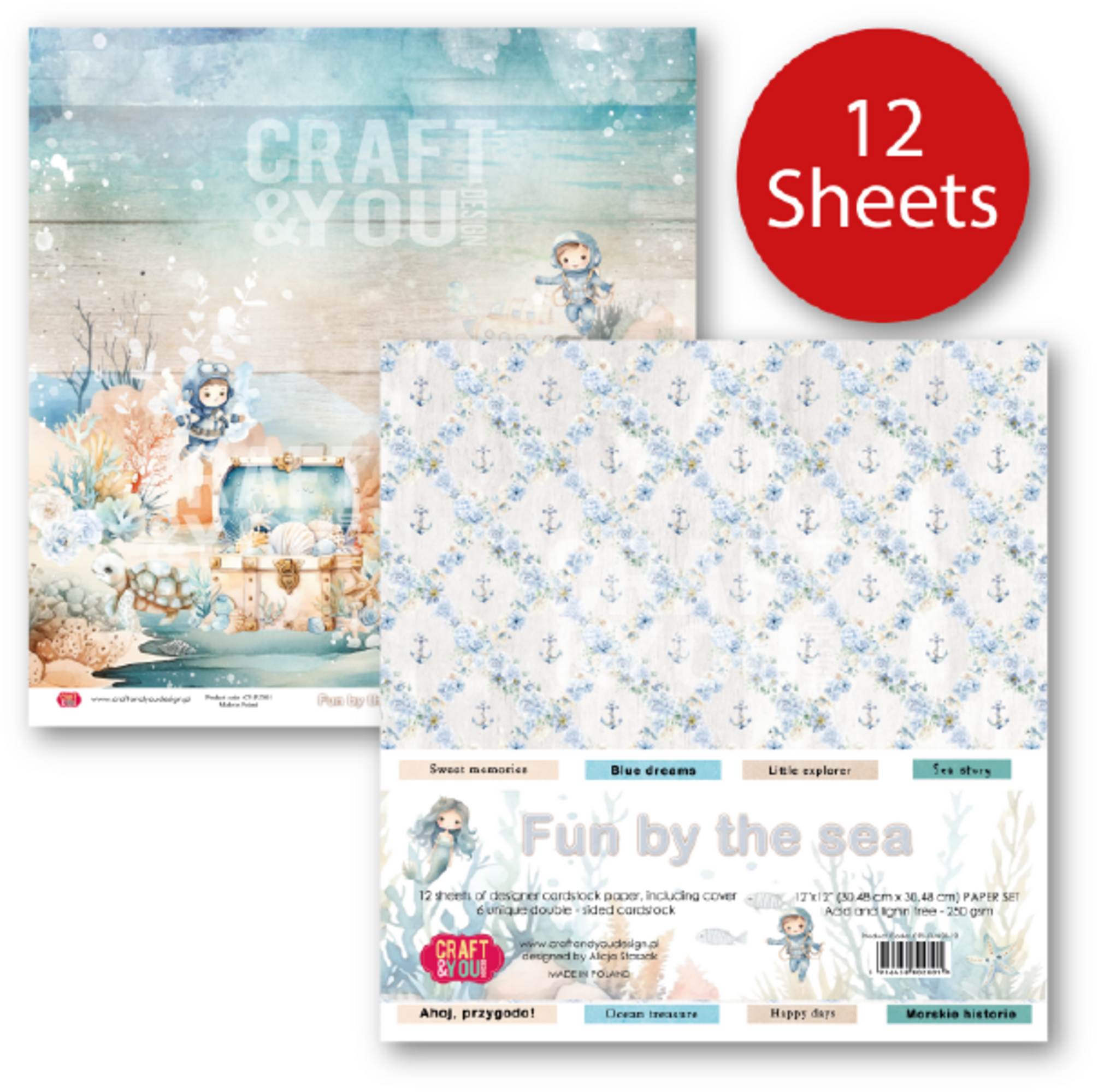 Craft and You - Fun by the sea - Paper Set 12 x 12
