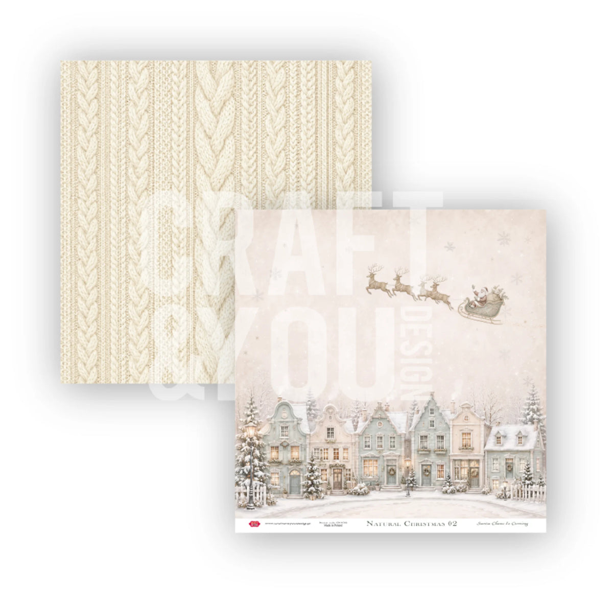 Craft & You -  Natural Christmas - Paper Pack 12 x 12" (12 sheet pack)