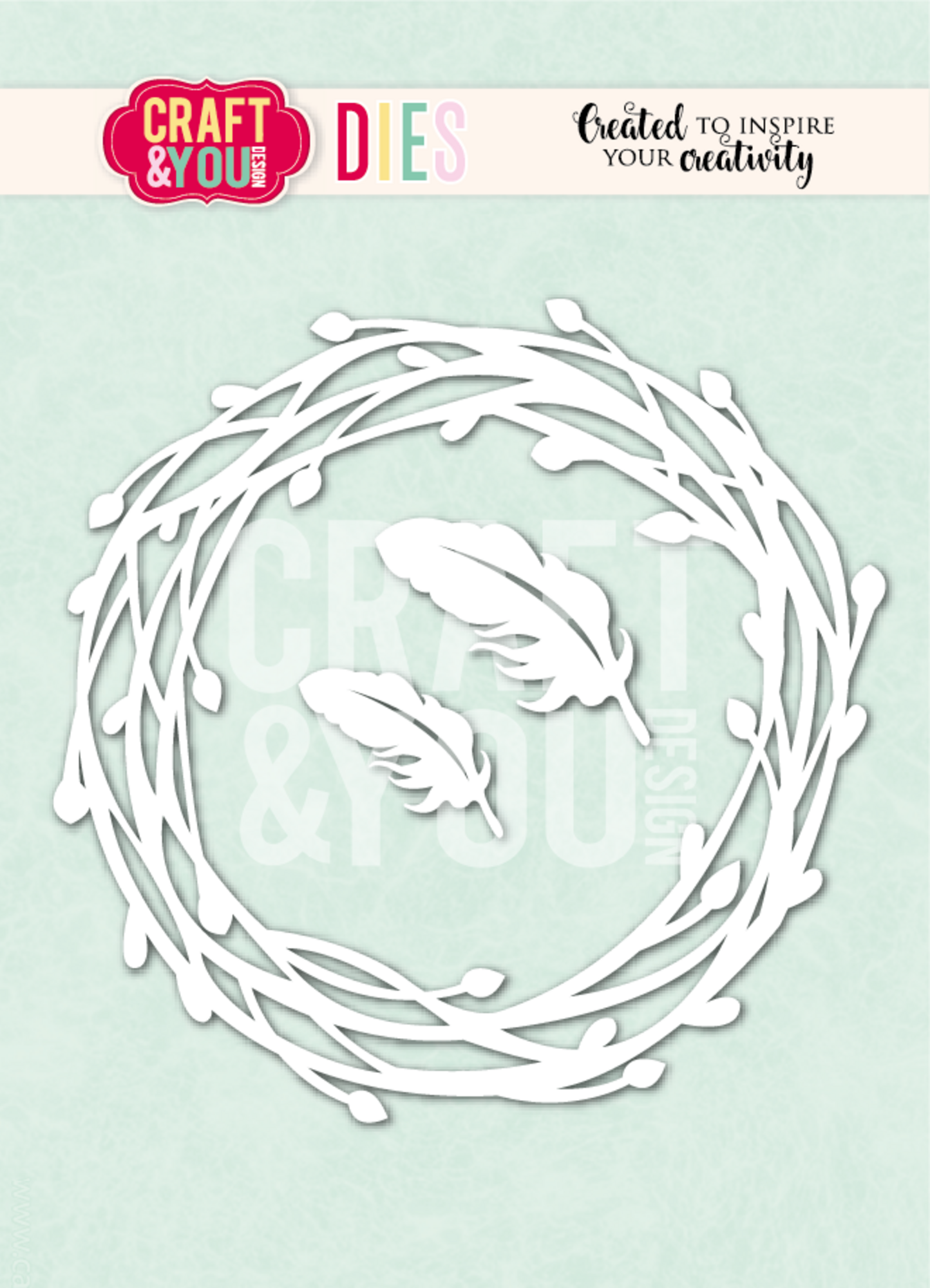 Craft and You - Dies - Willow wreath with feathers