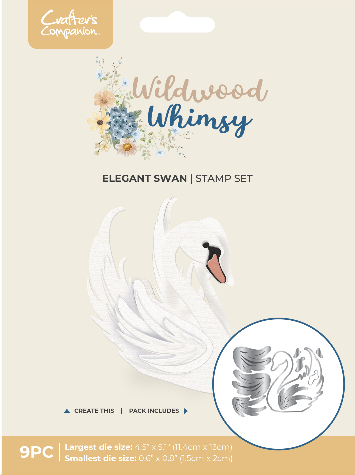Crafters Companion - Dies -   Wildwood Whimsy - Elegant Swan