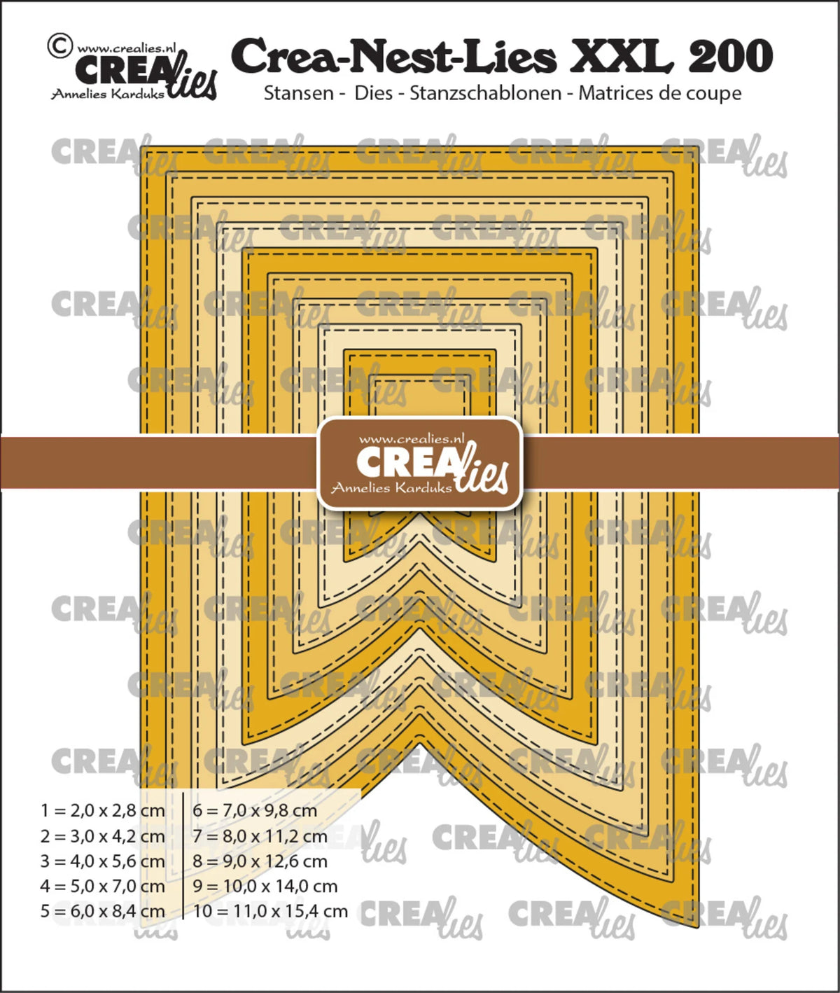 Crealies - Dies - Nest- XXL - Banner C with Stitchline