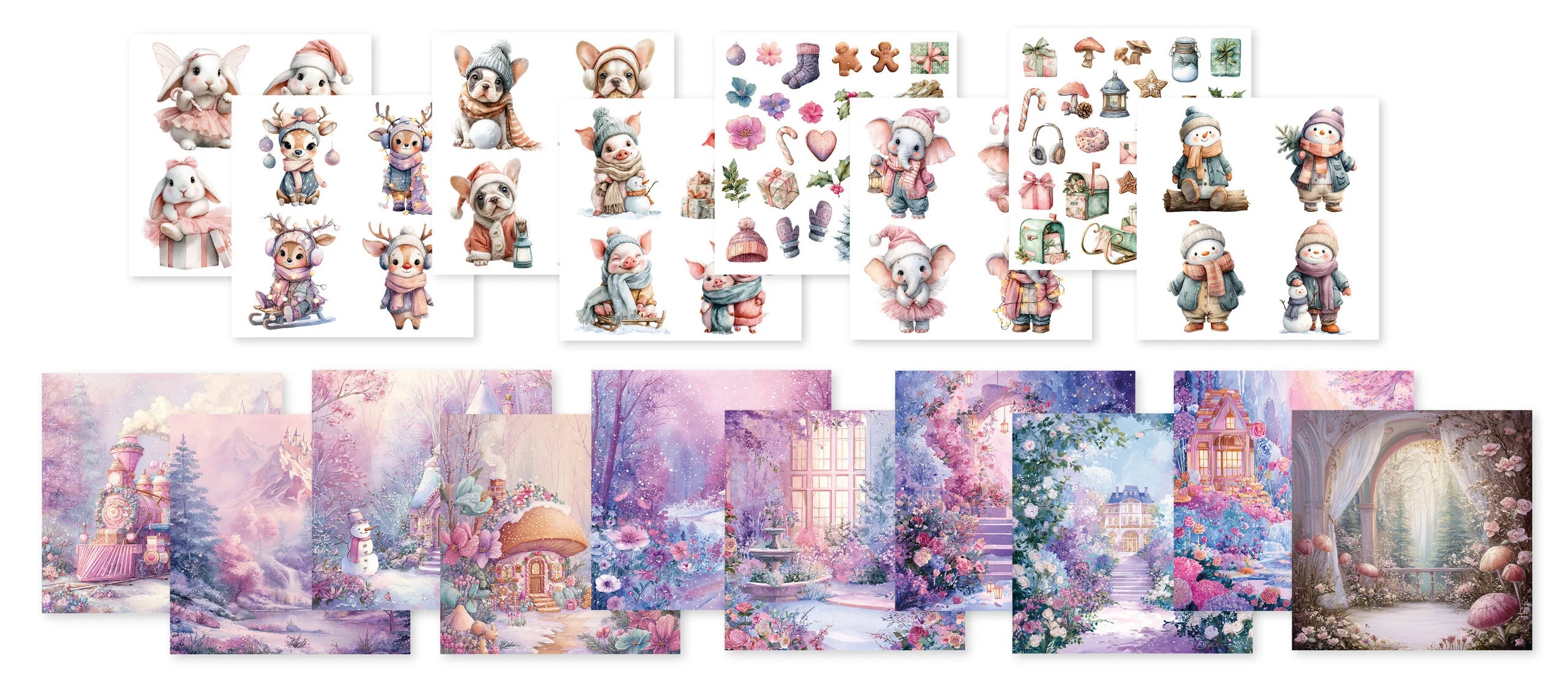 StudioLight - Collage Paper Pad - Candy Christmas -   8x8"