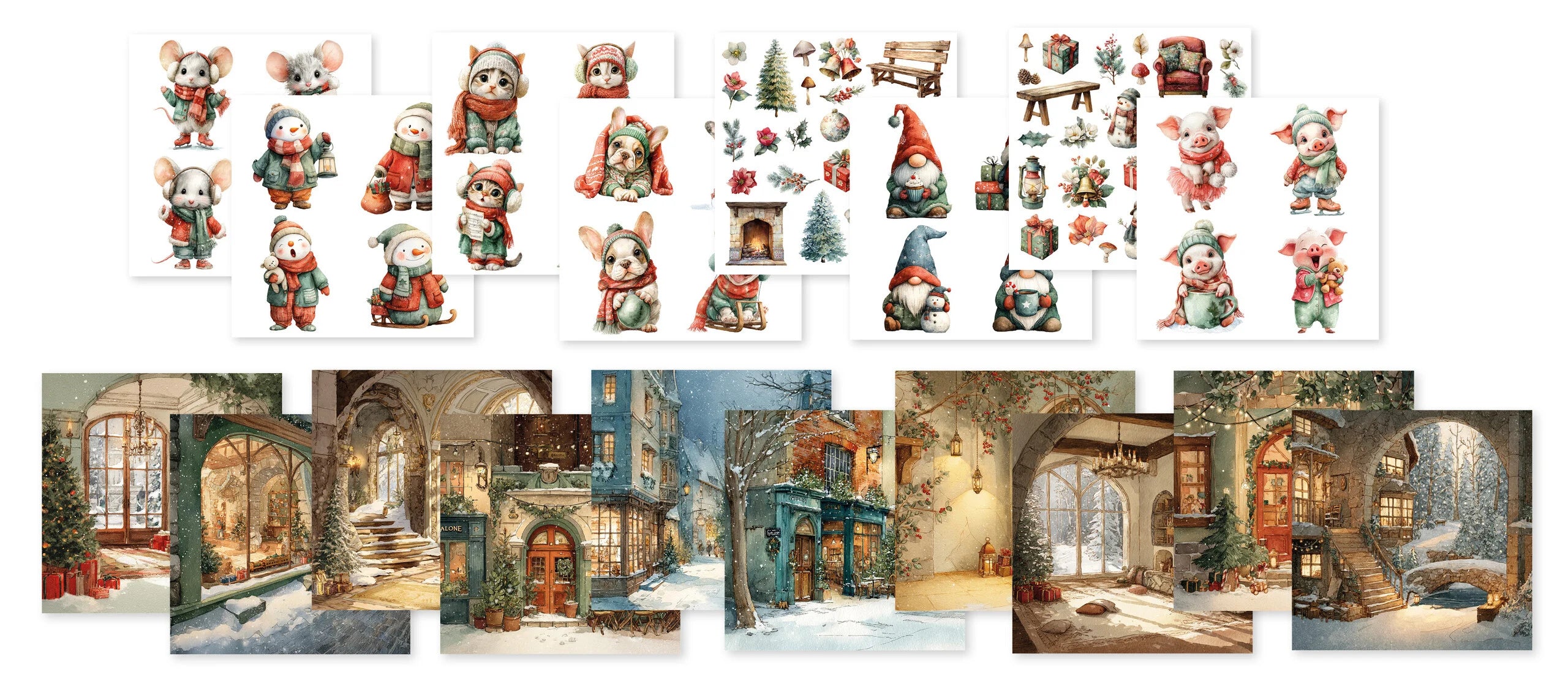 StudioLight - Collage Paper Pad - Classic Christmas  8x8"