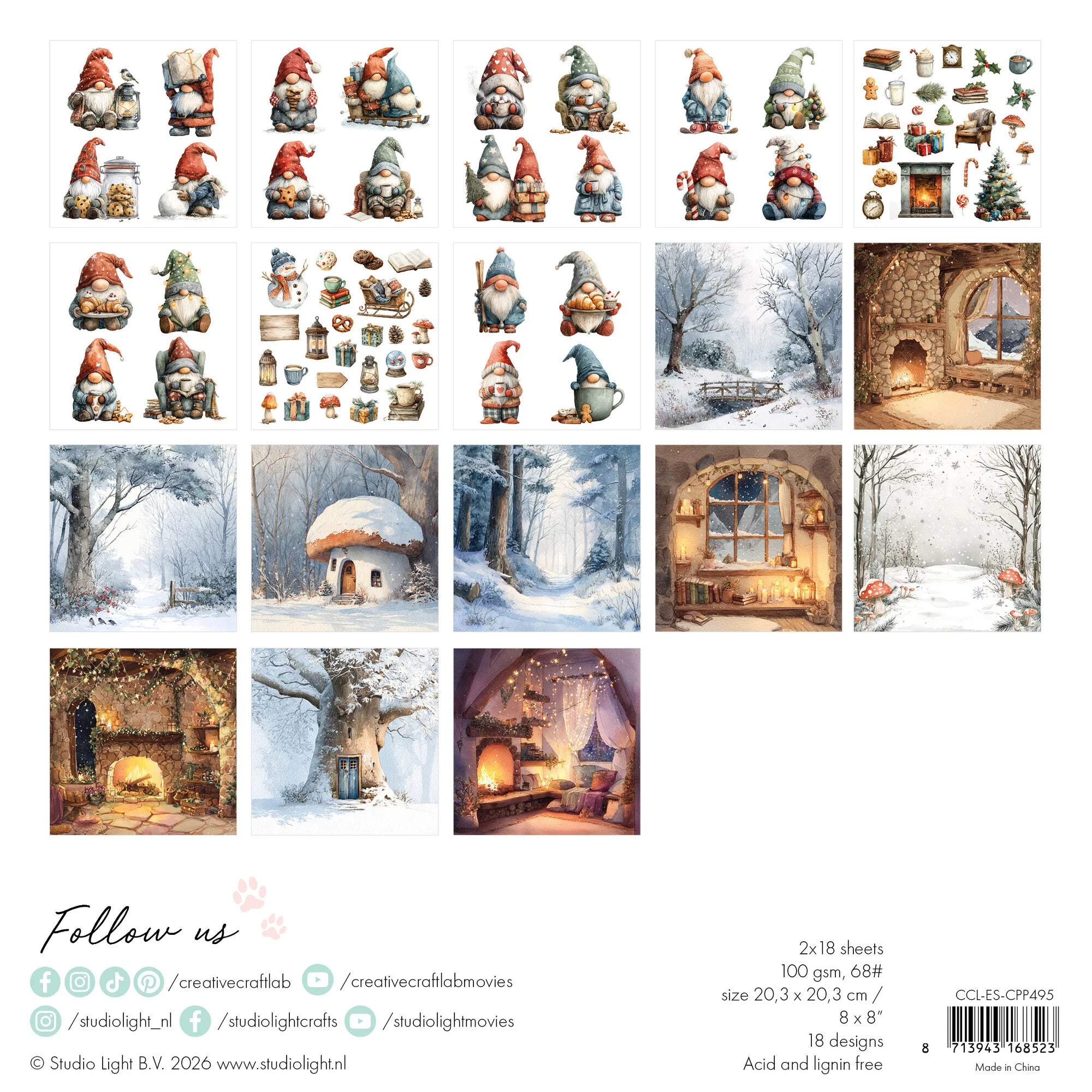 StudioLight - Collage Paper Pad - James the gnome -   8x8"
