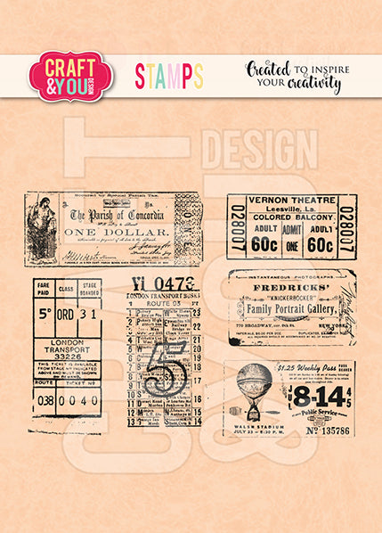 Craft & You - Clear Stamp - Ticket 1 set