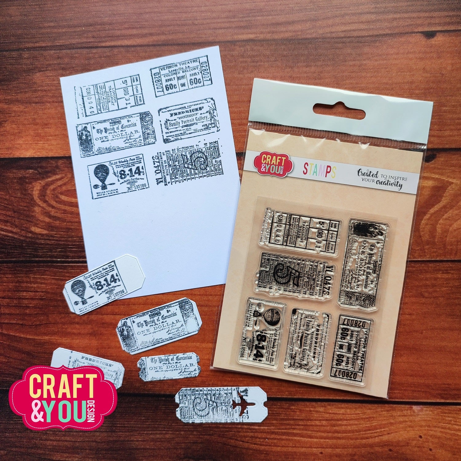 Craft & You - Clear Stamp - Ticket 1 set