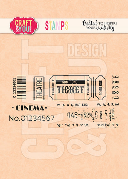 Craft & You - Clear Stamp - Ticket 2 set