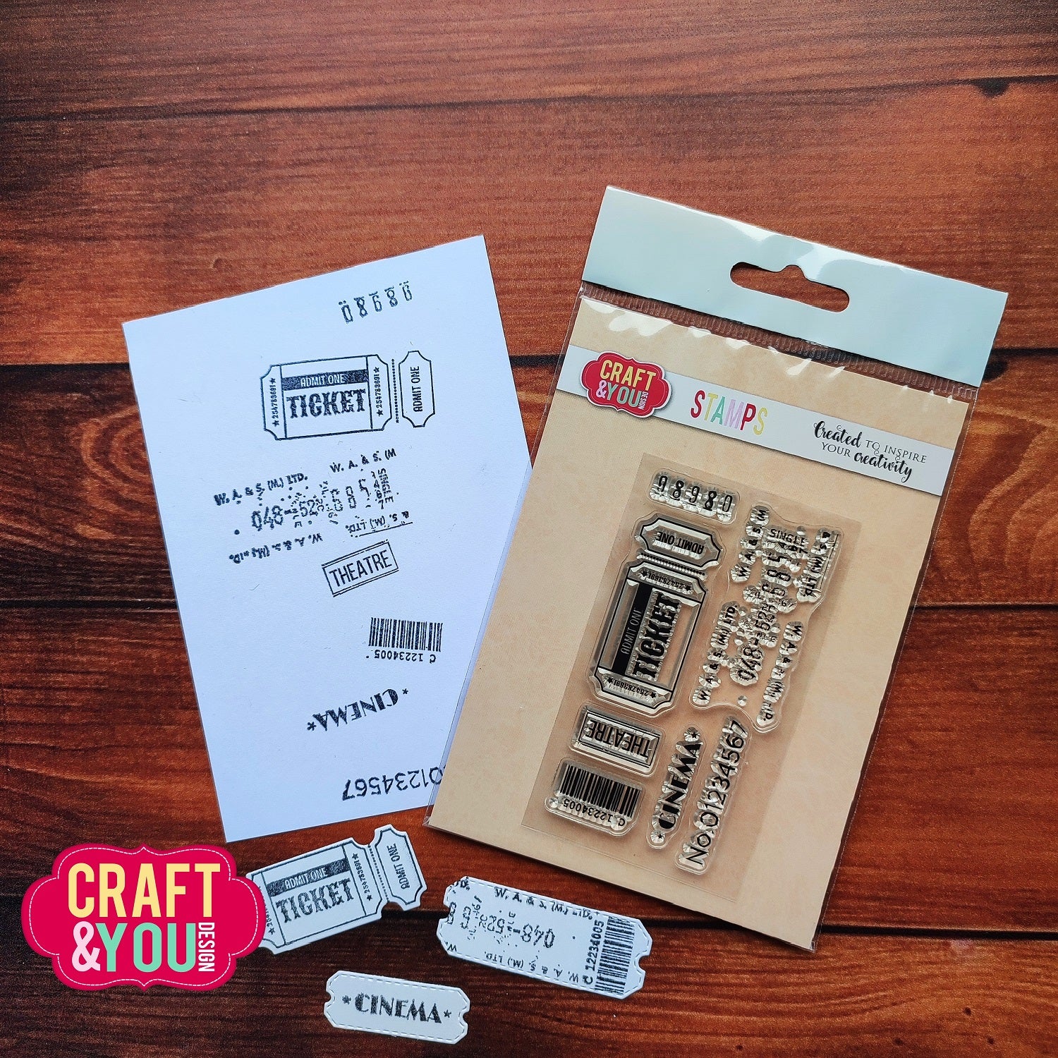 Craft & You - Clear Stamp - Ticket 2 set