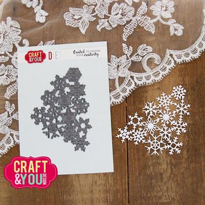 Craft and You - Dies - Snowflake background