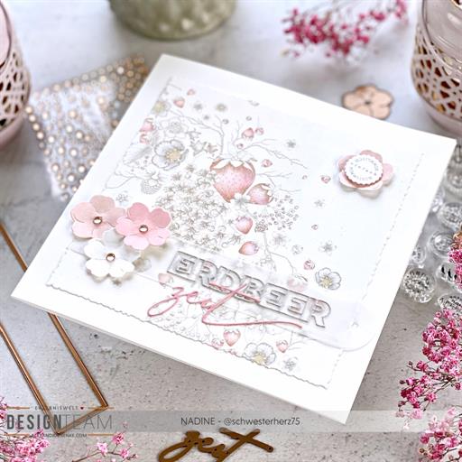 Alexandra Renke - Strawberry Blossom Wreath - Paper -  12x12"