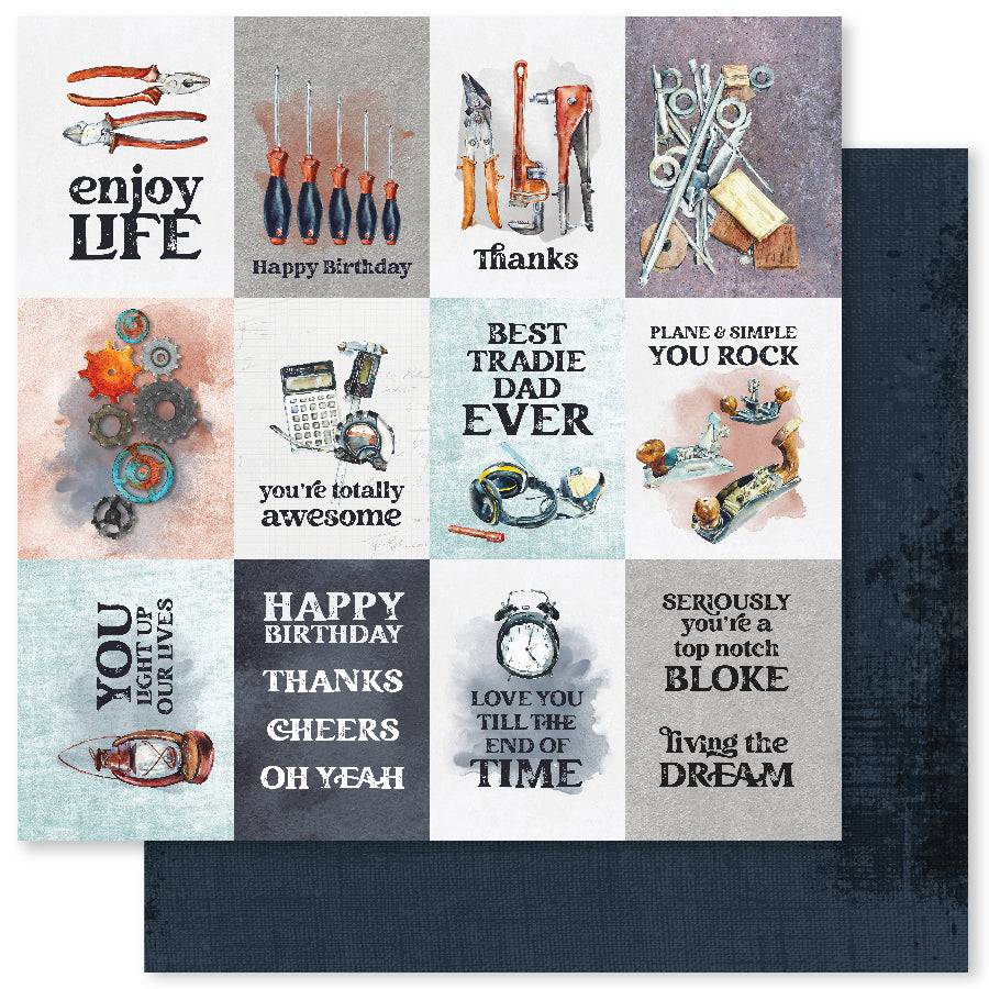 Paper Rose - Dad's Shed - Paper Pack -  12 x 12"