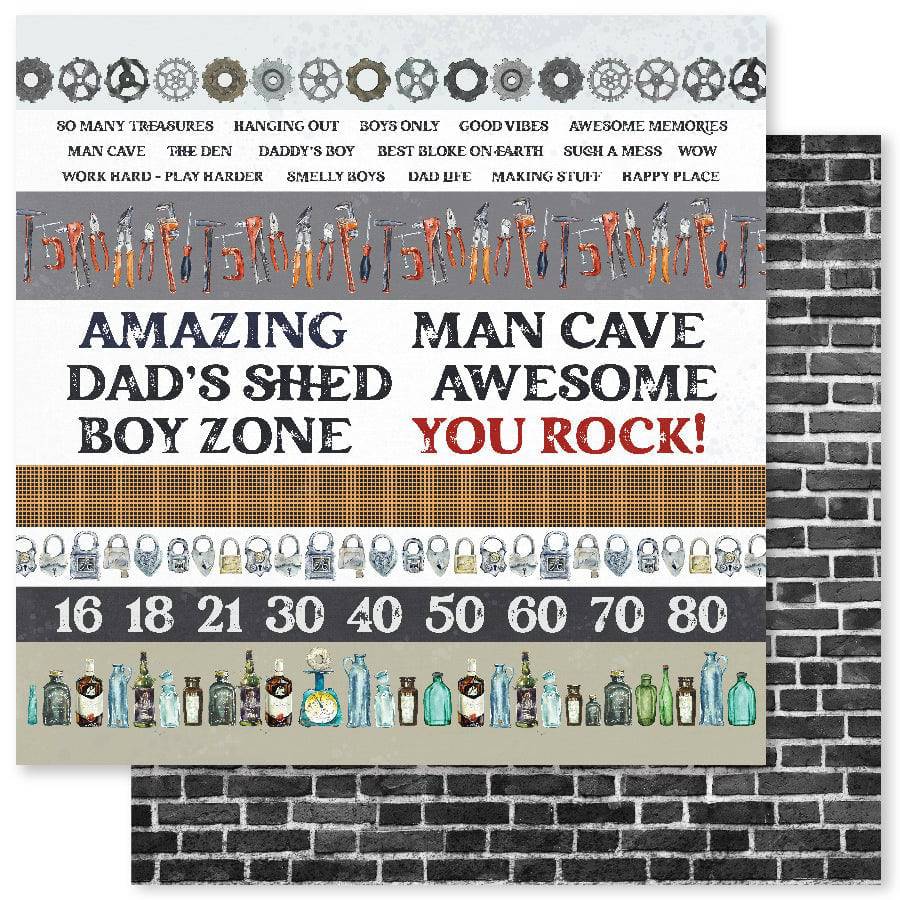 Paper Rose - Dad's Shed - Paper Pack -  12 x 12"