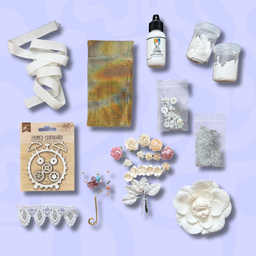 Scrap a long - Høst  2026 -  Mixed Media med makrellboks - Fullt blått kit - Utsending starter 7/9