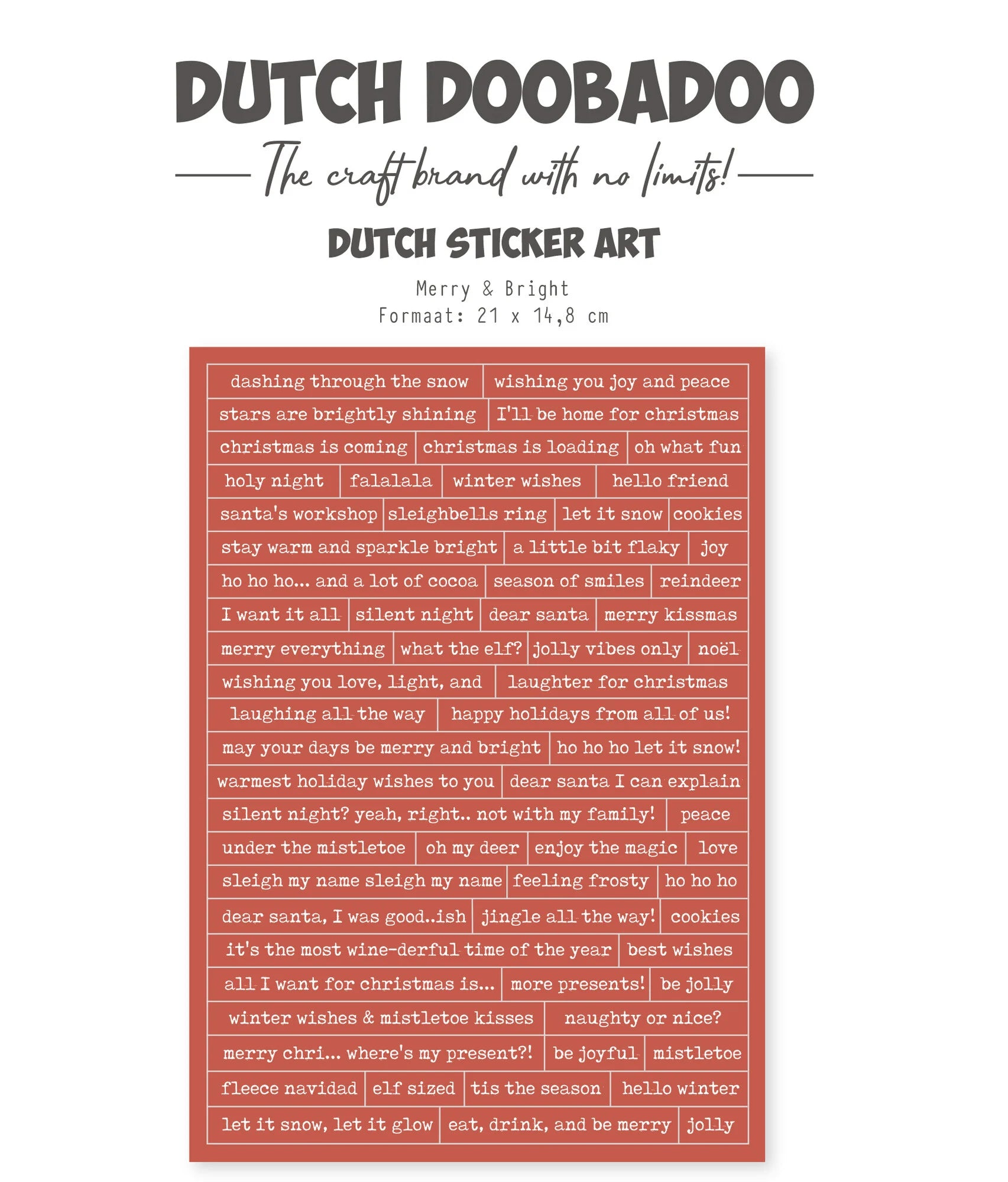 Dutch Doobadoo - Merry and Bright A5 Dutch Stickers Art