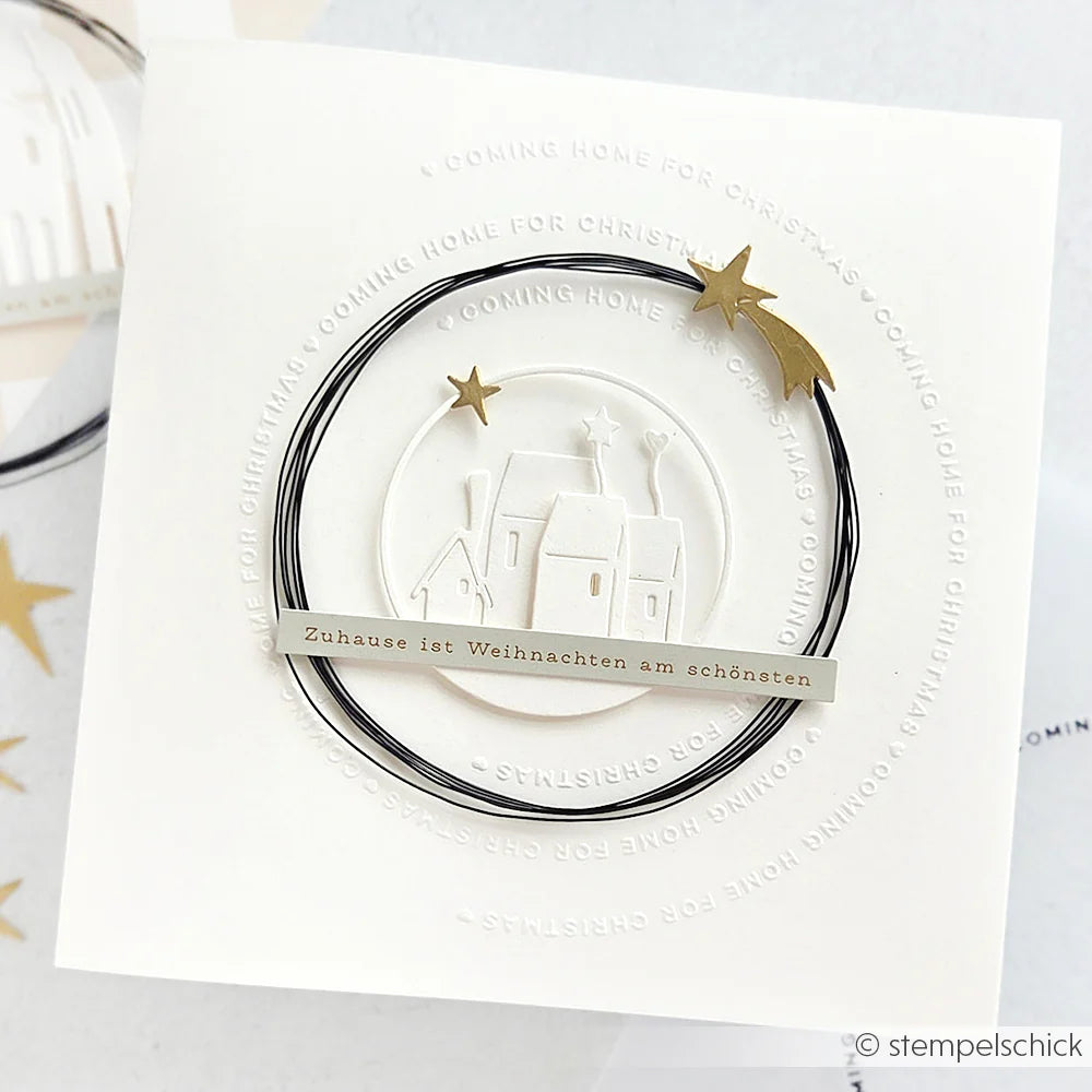 Alexandra Renke - Embossing Folder - Typo Coming home for christmas