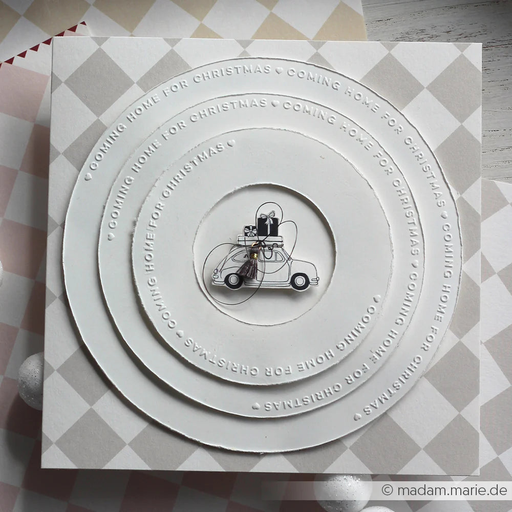 Alexandra Renke - Embossing Folder - Typo Coming home for christmas