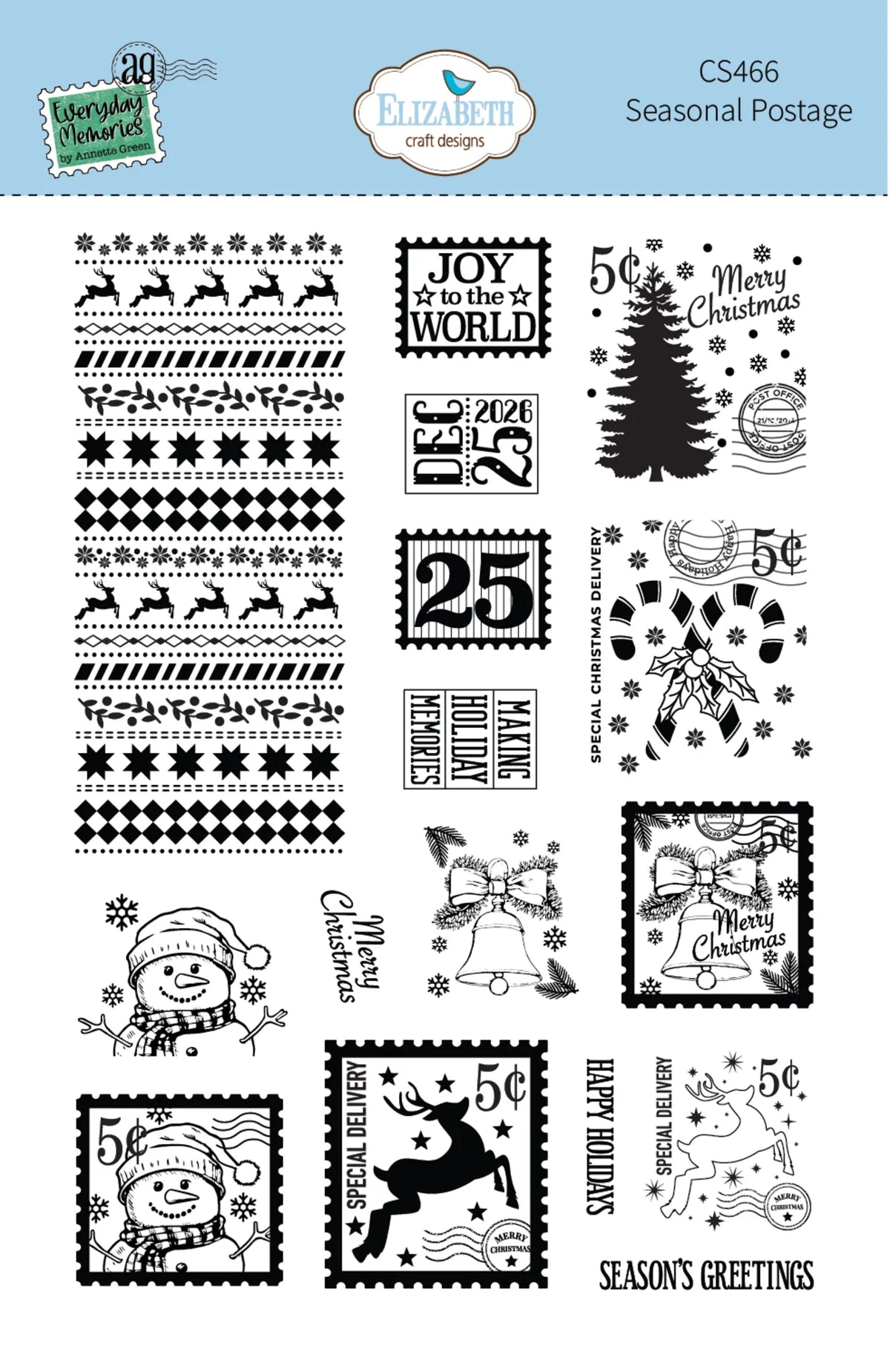 Elizabeth Crafts  - Comfy Cozy Stamps - Seasonal Postage by Everyday Memories