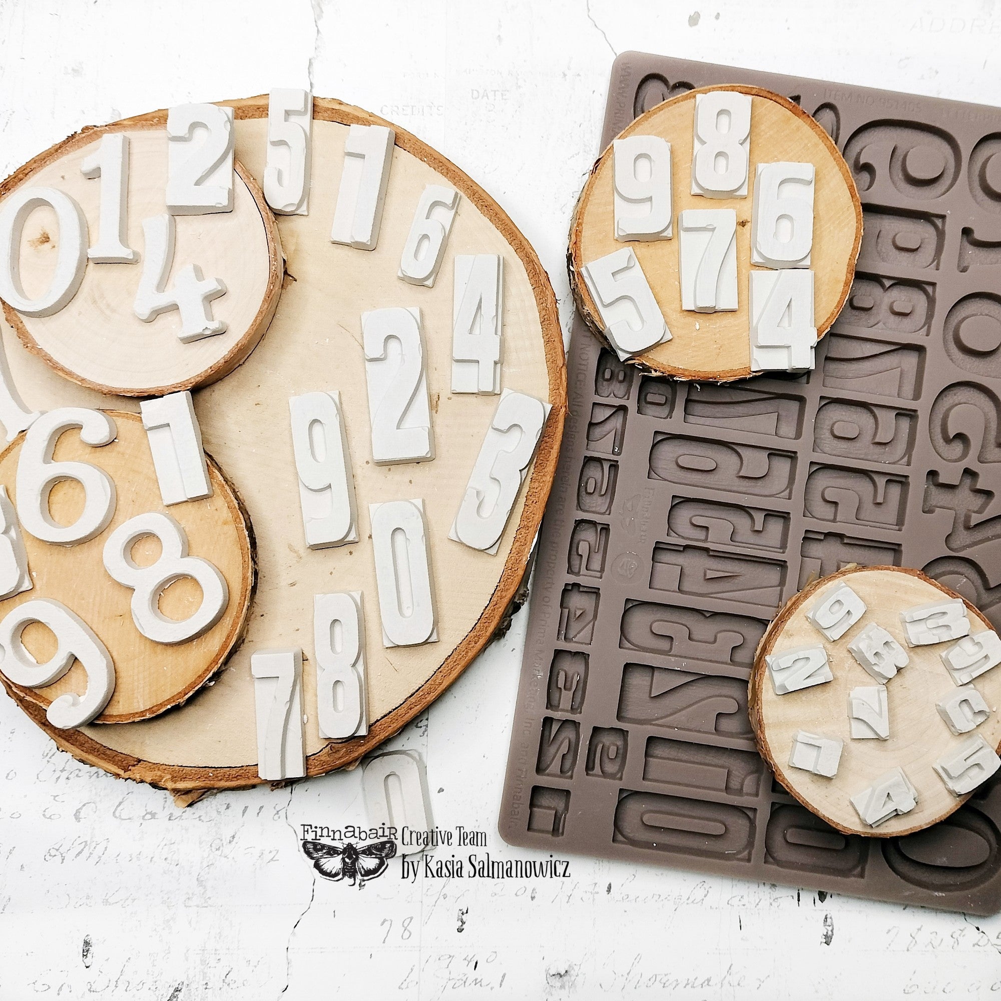 Prima - Finnabair Decor Mould - Letterpress Numbers